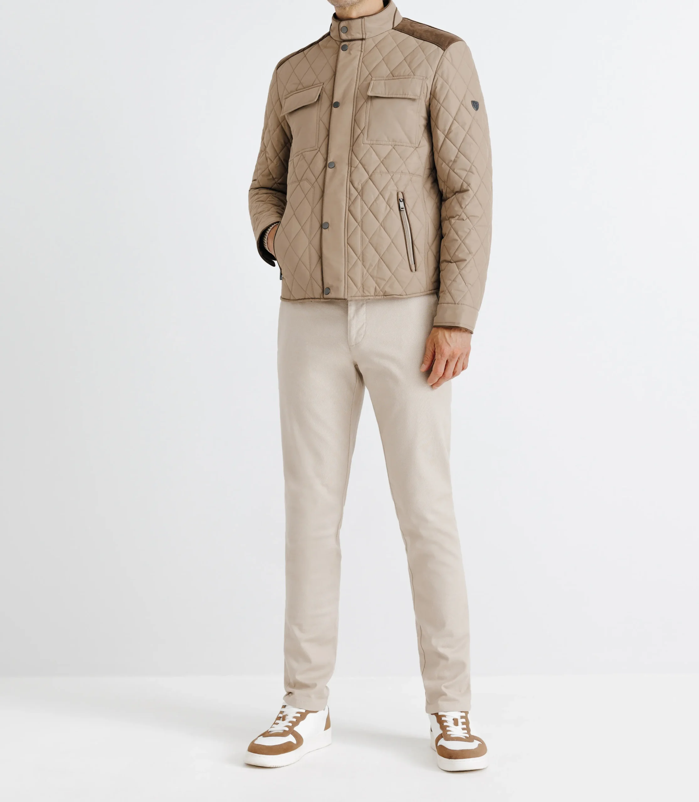 Blouson déperlant col montant beige