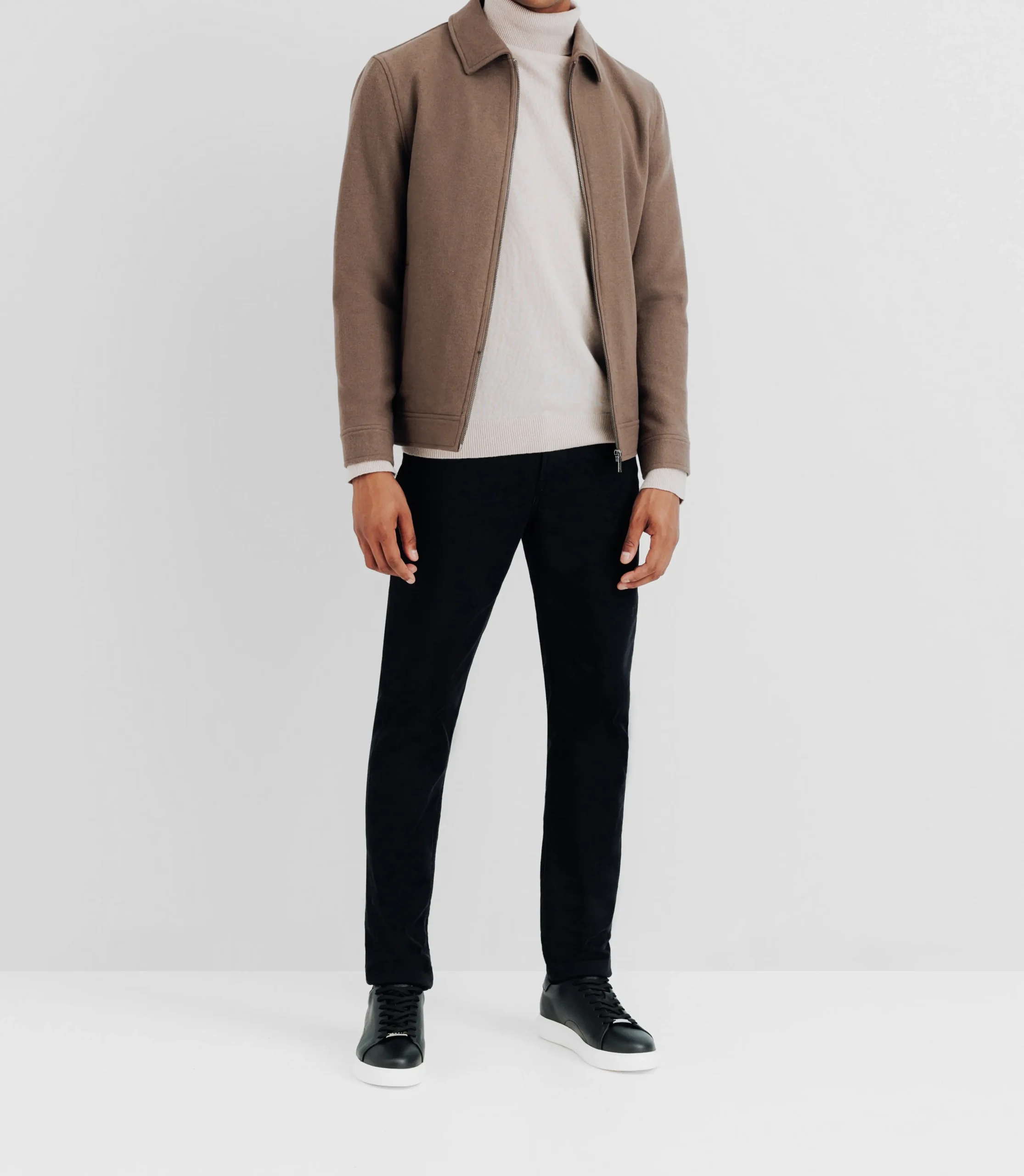 Blouson en laine taupe