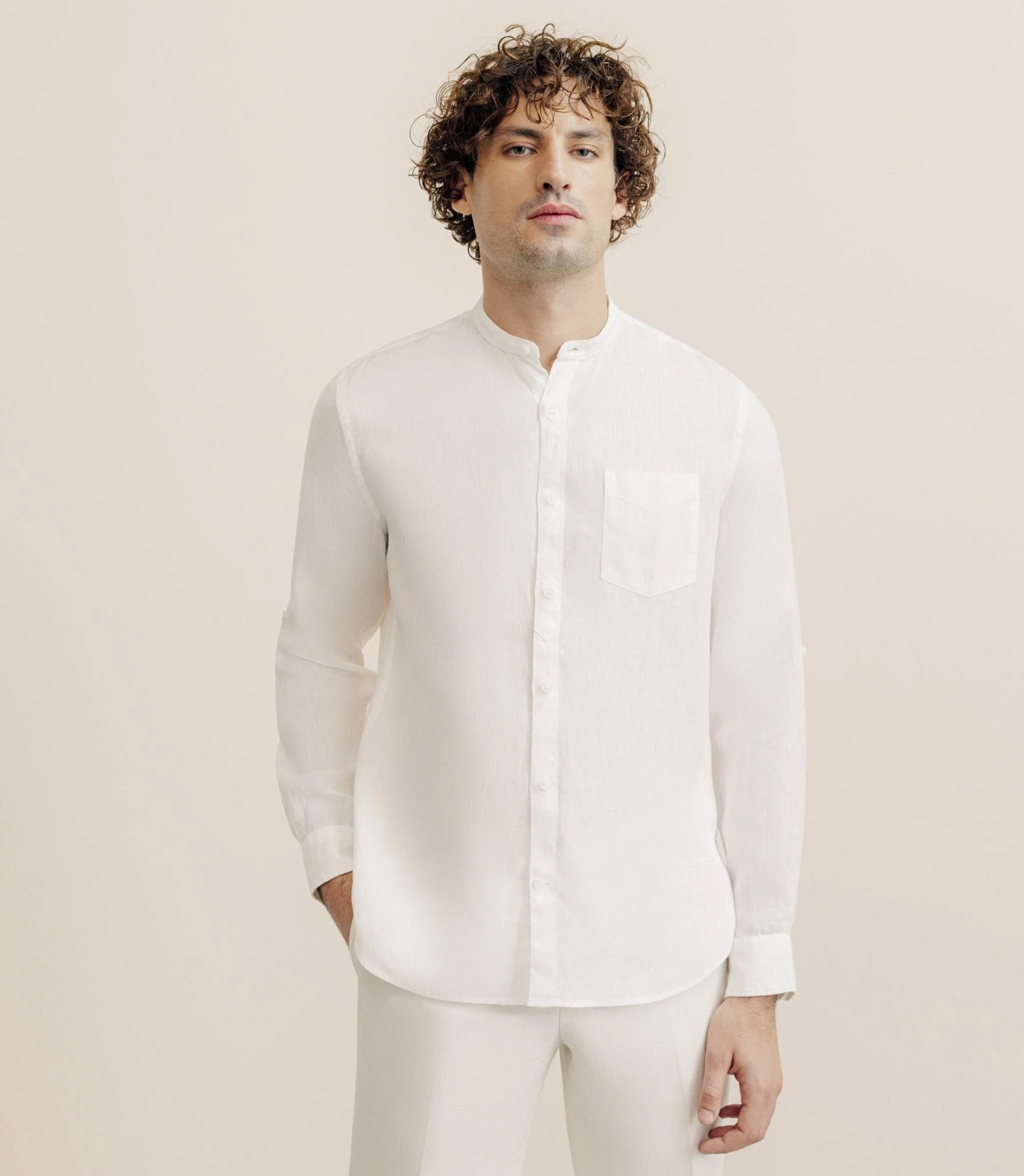 Chemise 100% lin blanche – Image 2