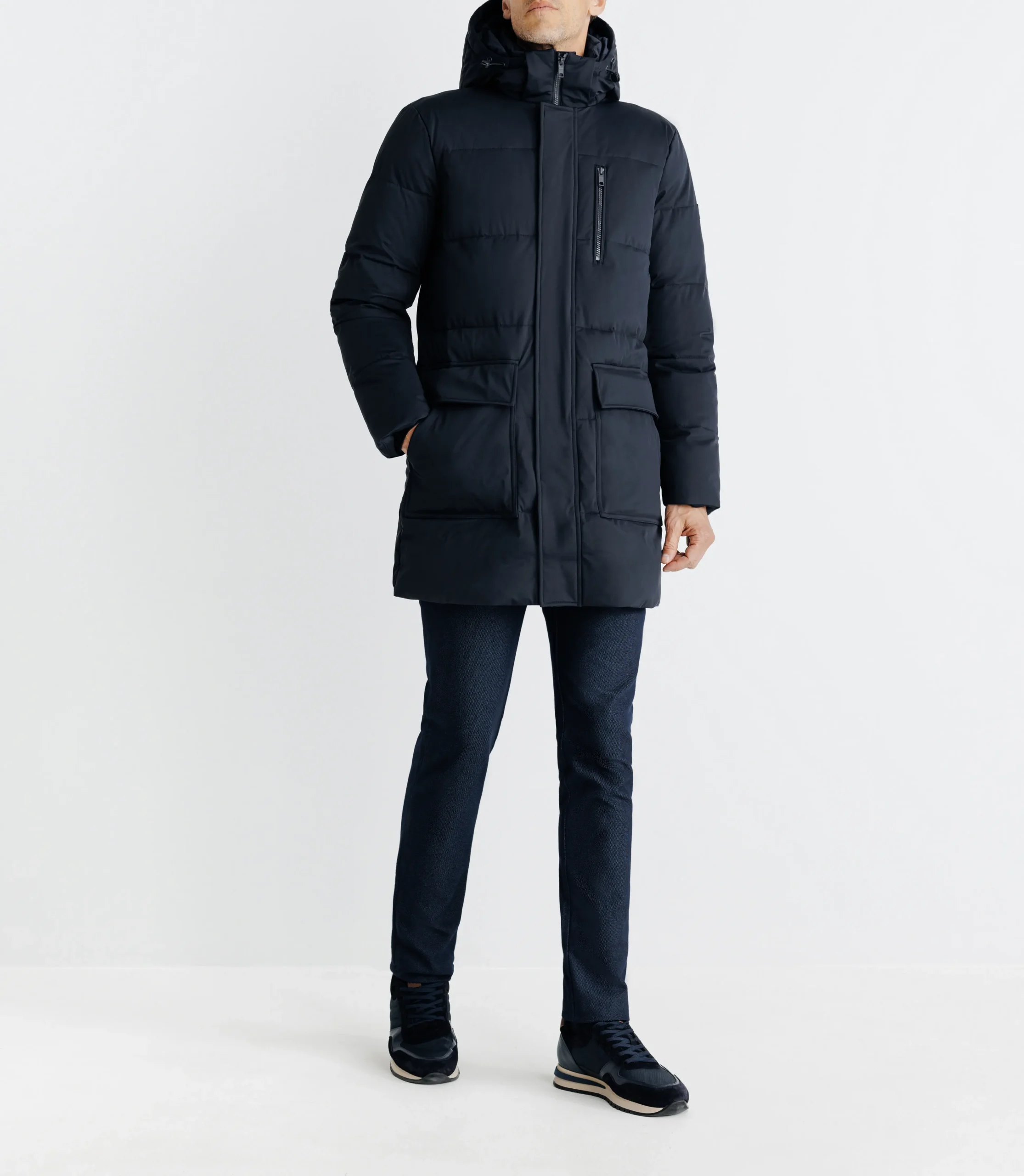 Parka longue marine
