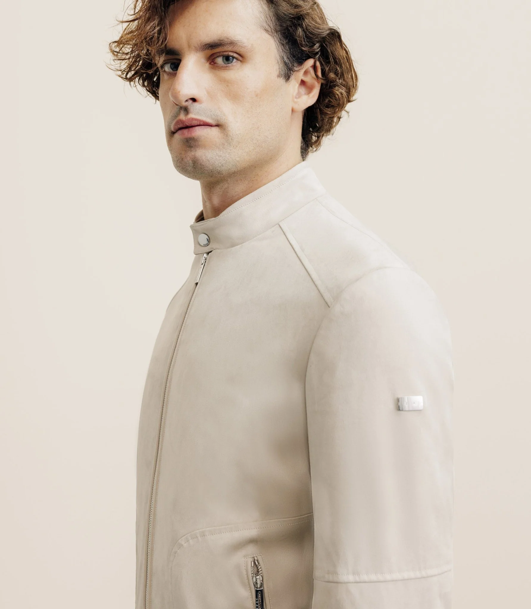 Blouson en suédine écru – Image 2