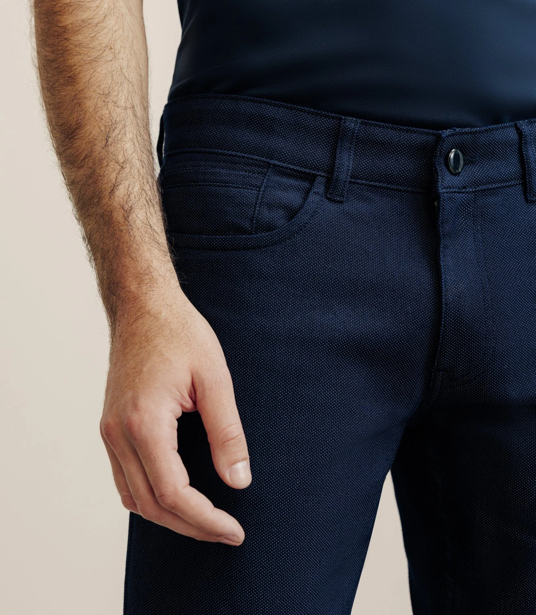 Pantalon armuré slim marine – Image 2