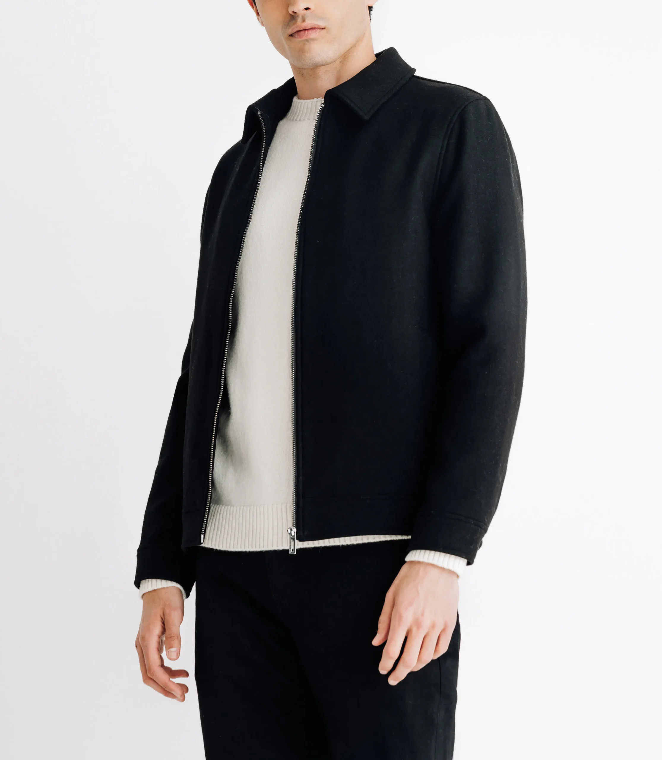 Blouson en laine noir – Image 2