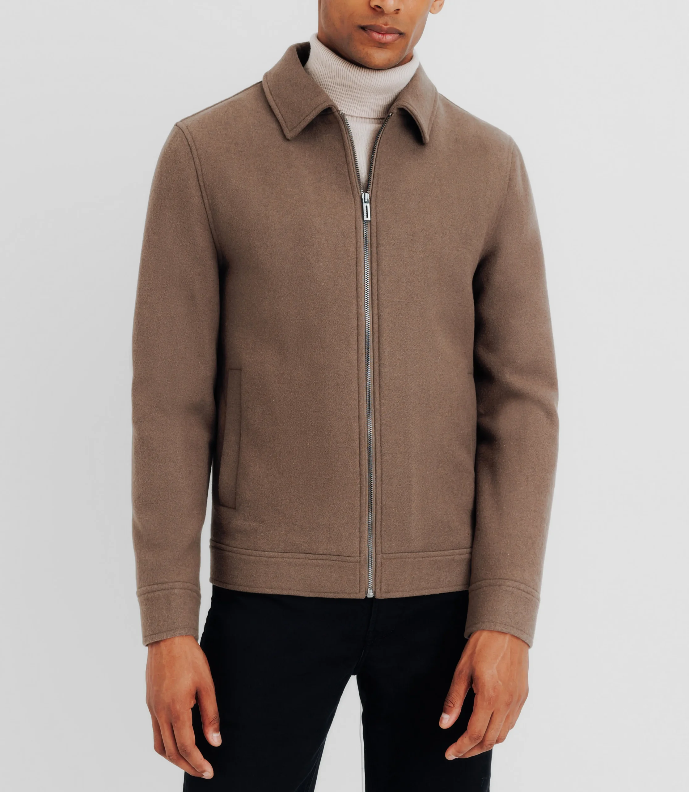 Blouson en laine taupe – Image 2