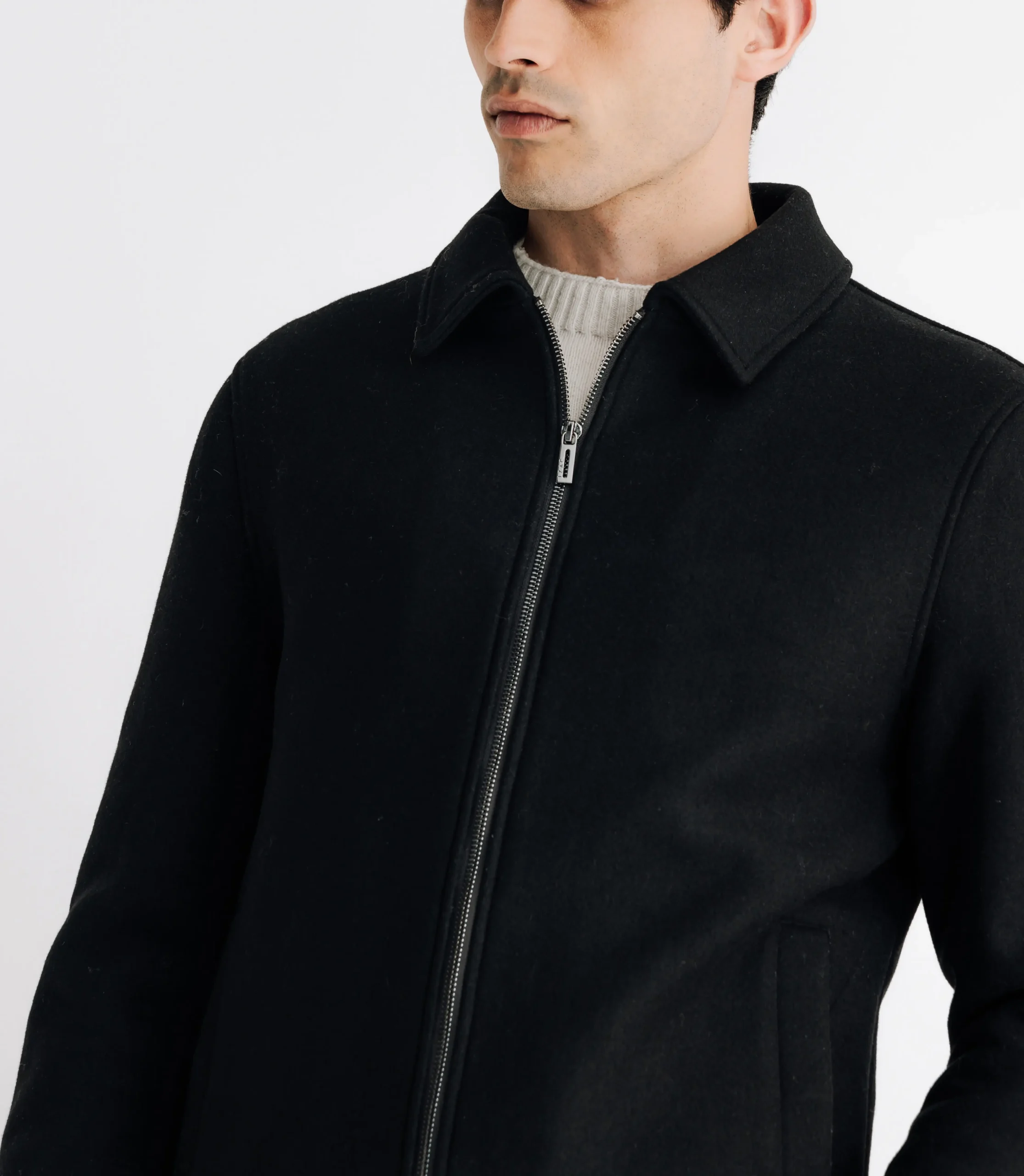 Blouson en laine noir – Image 3