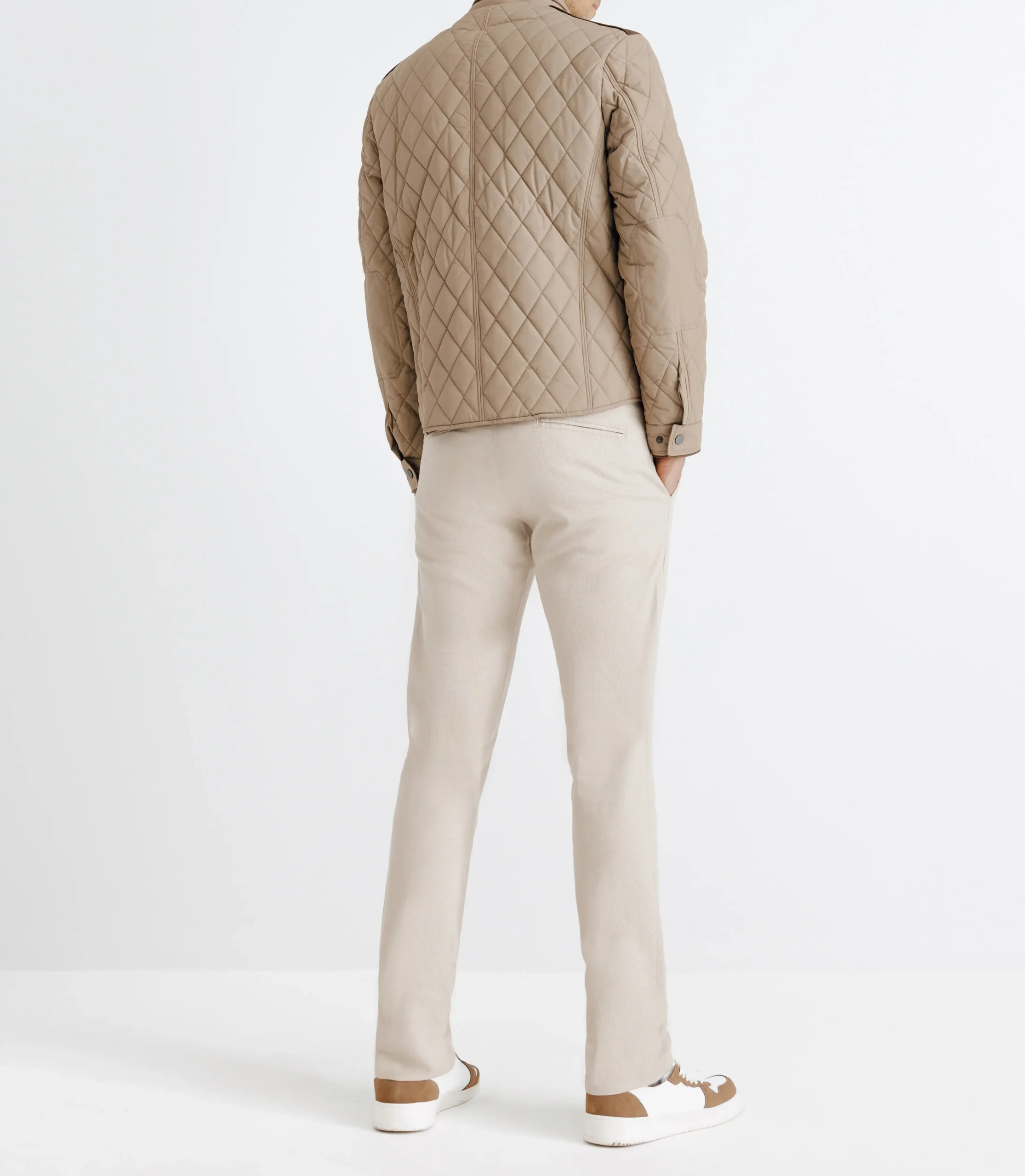Blouson déperlant col montant beige – Image 4