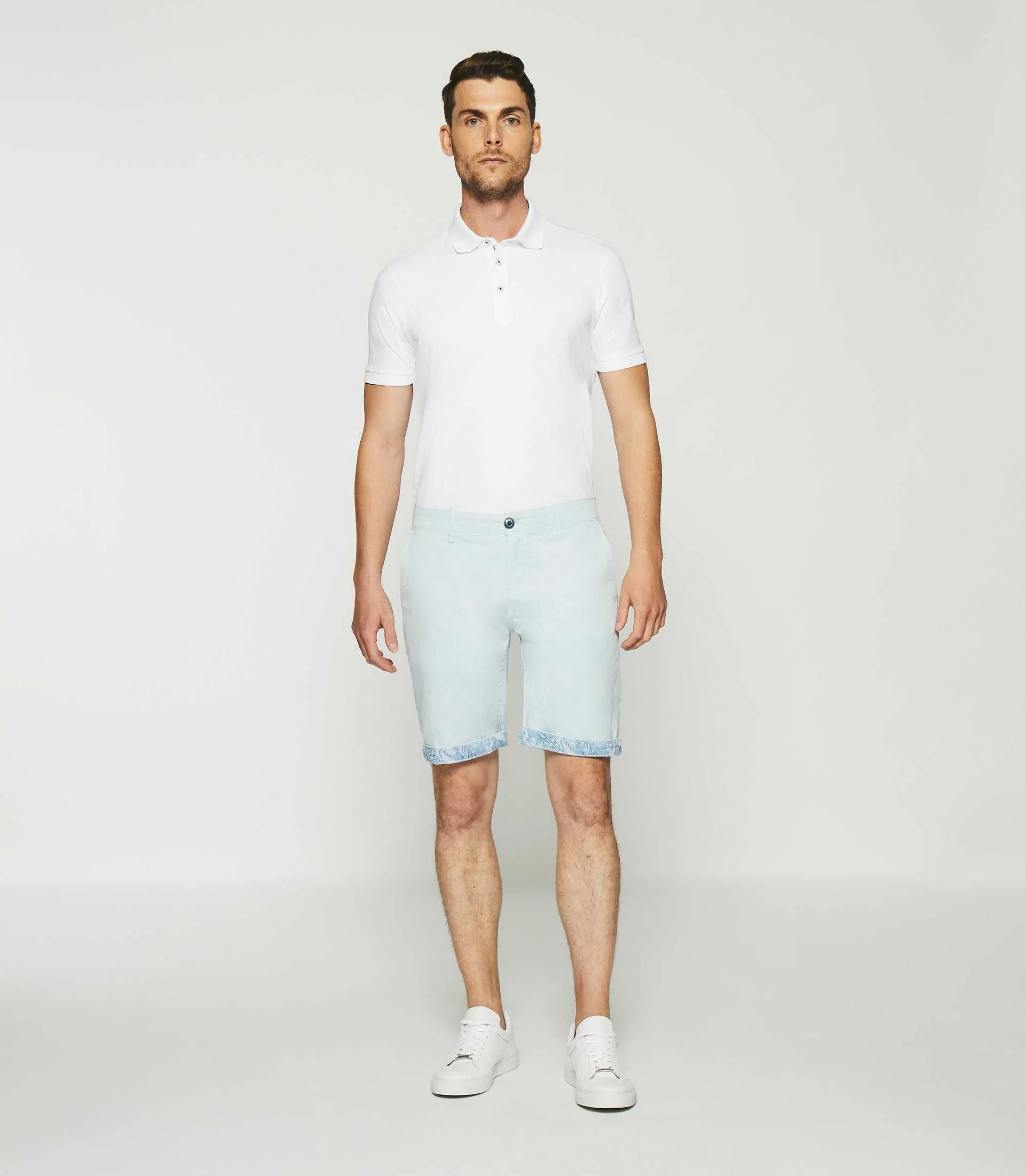 Bermuda en coton stretch bleu ciel SLOWLY – Image 5
