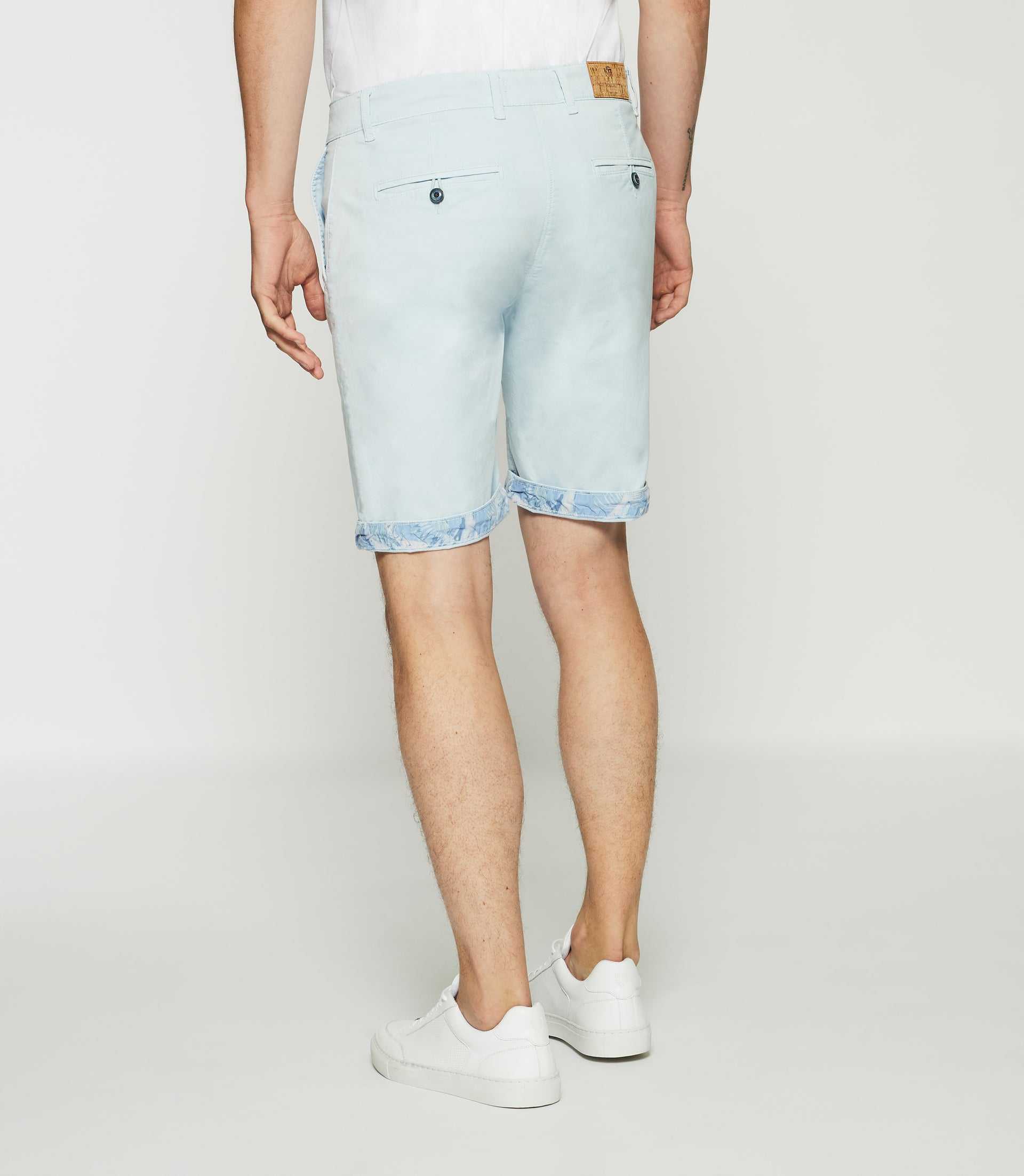 Bermuda en coton stretch bleu ciel SLOWLY – Image 2