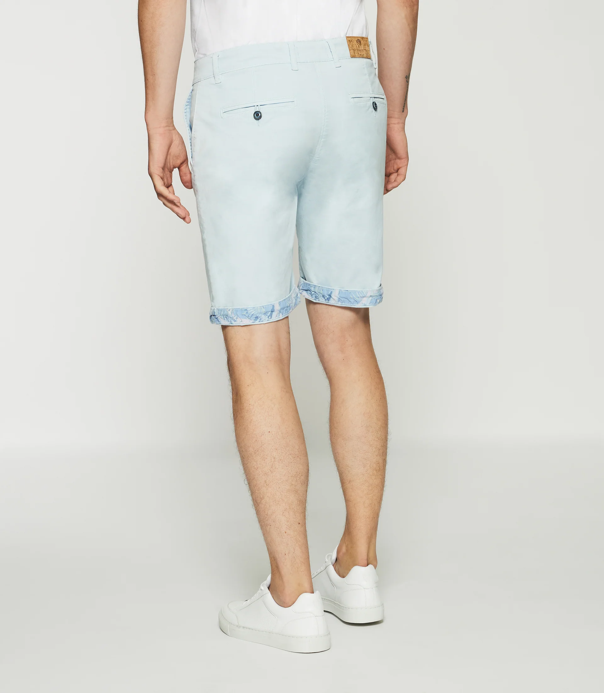 Bermuda en coton stretch bleu ciel SLOWLY – Image 4