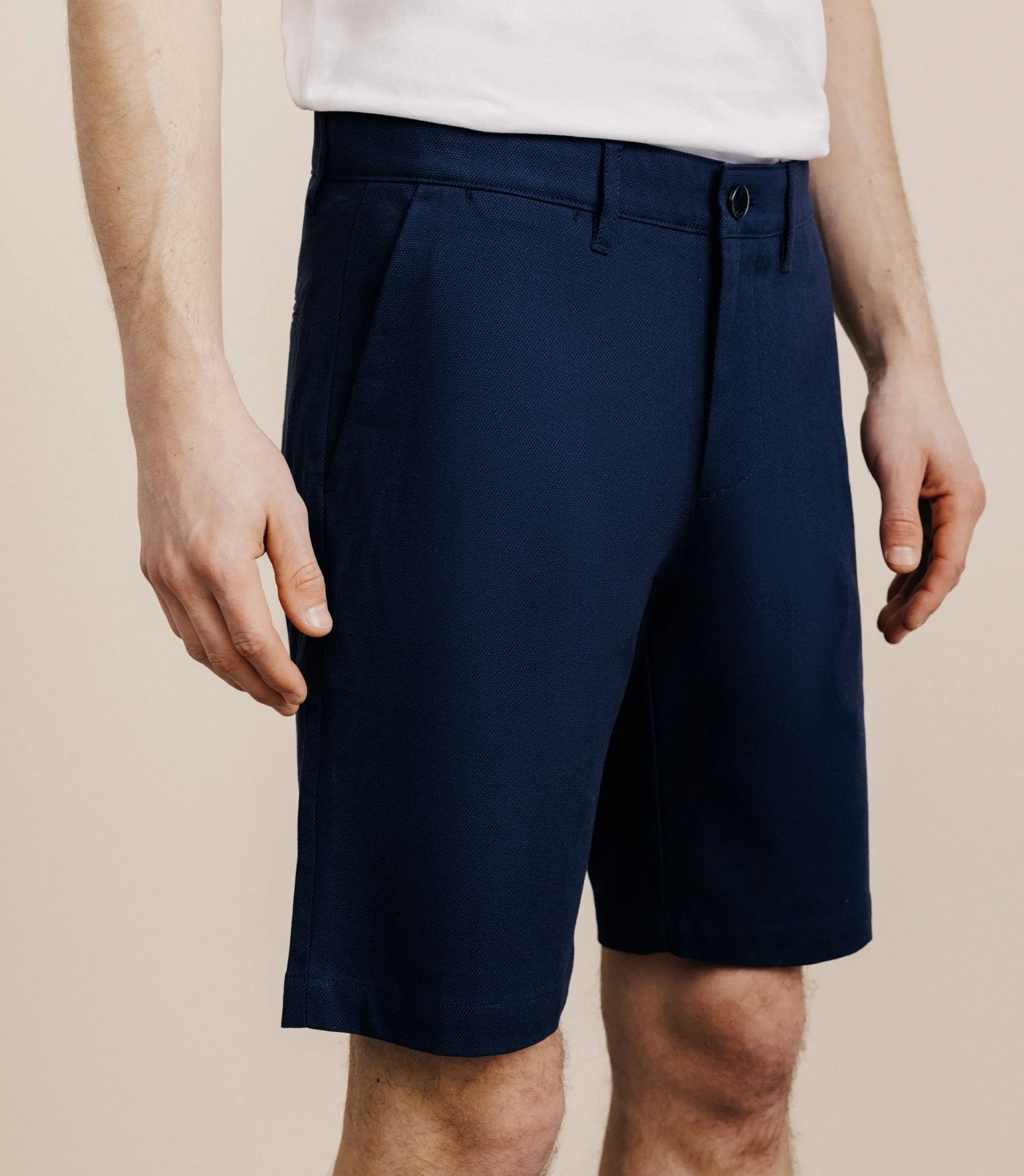 Bermuda coton stretch marine – Image 2