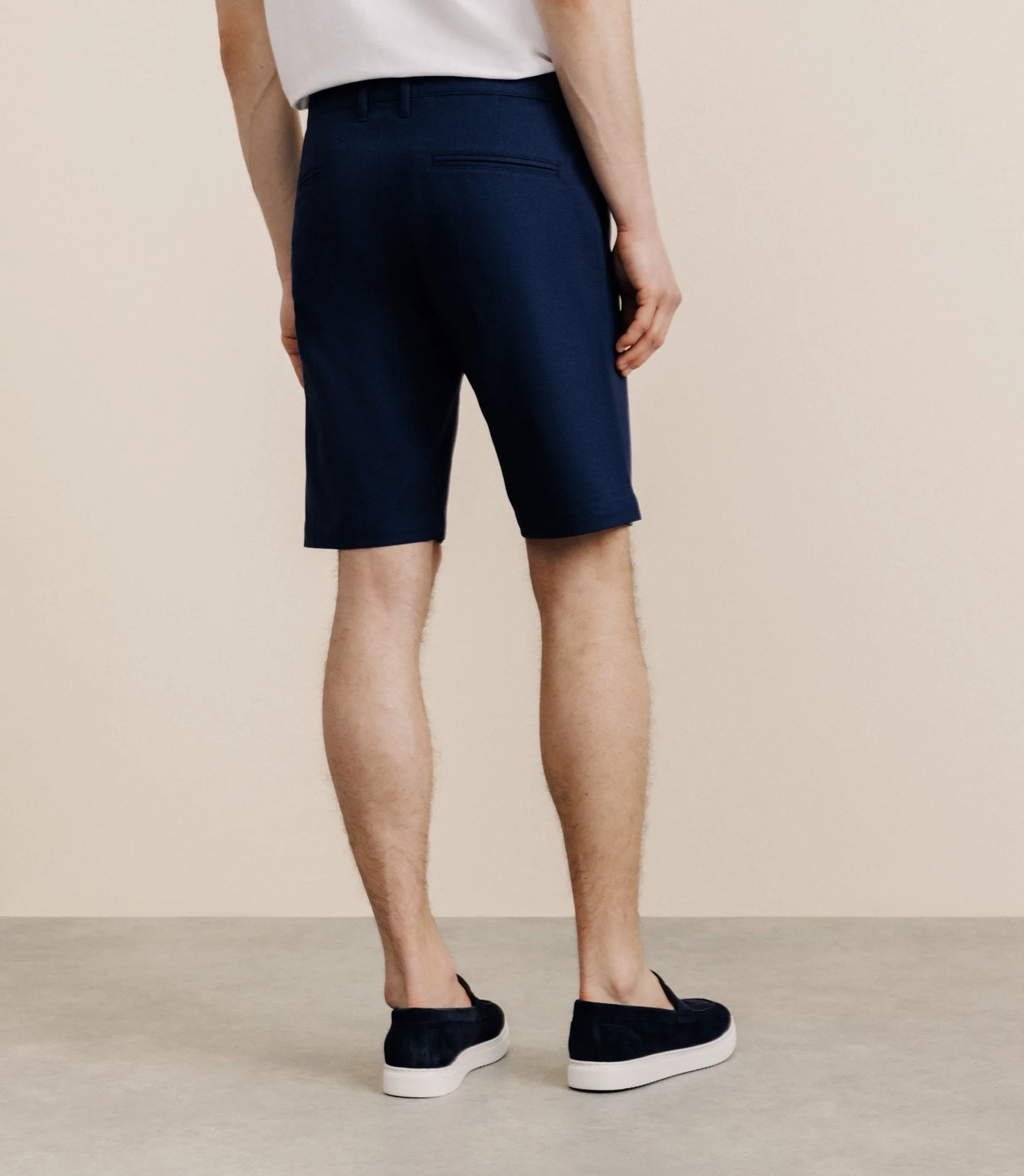 Bermuda coton stretch marine – Image 3