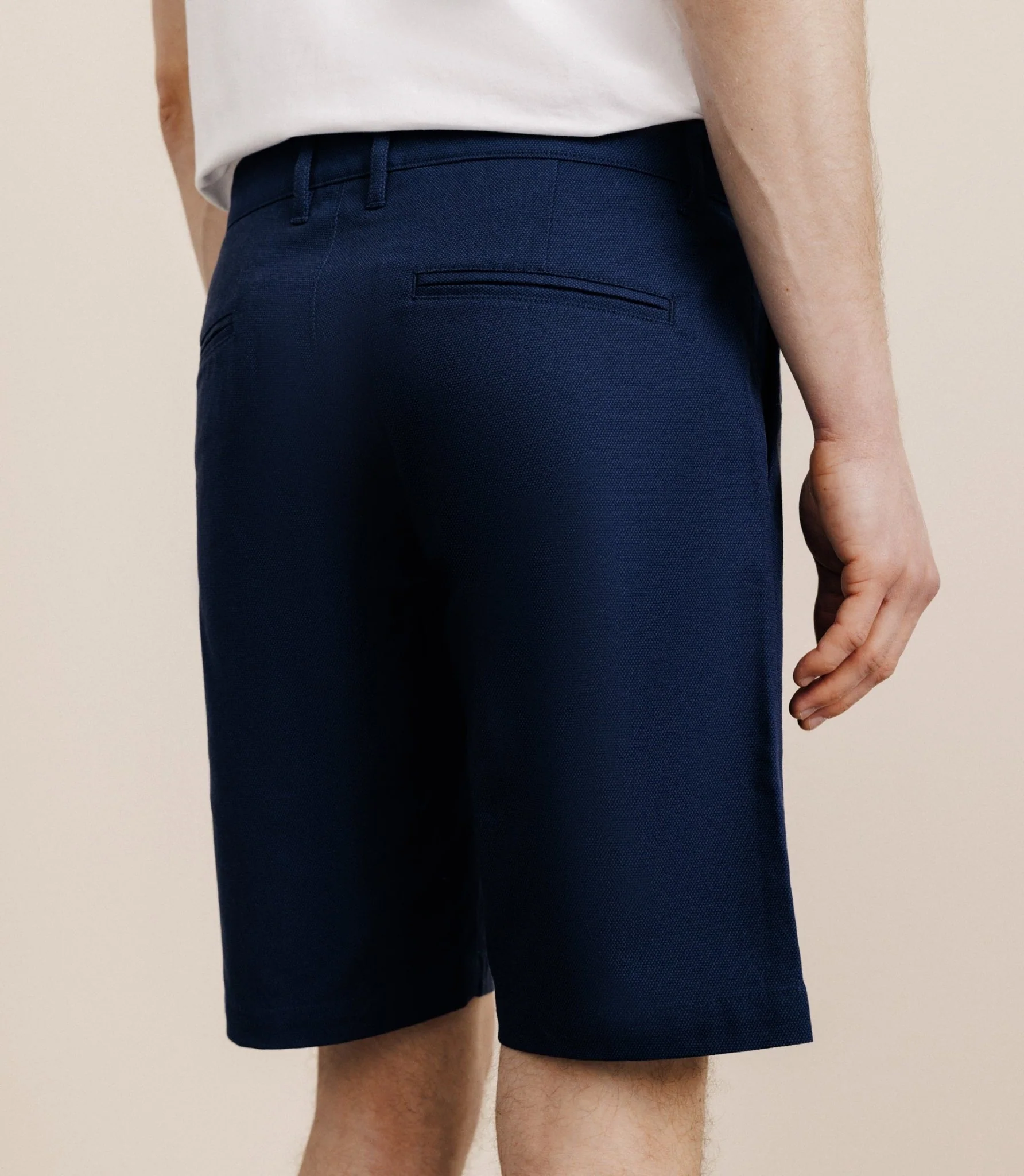 Bermuda coton stretch marine – Image 4