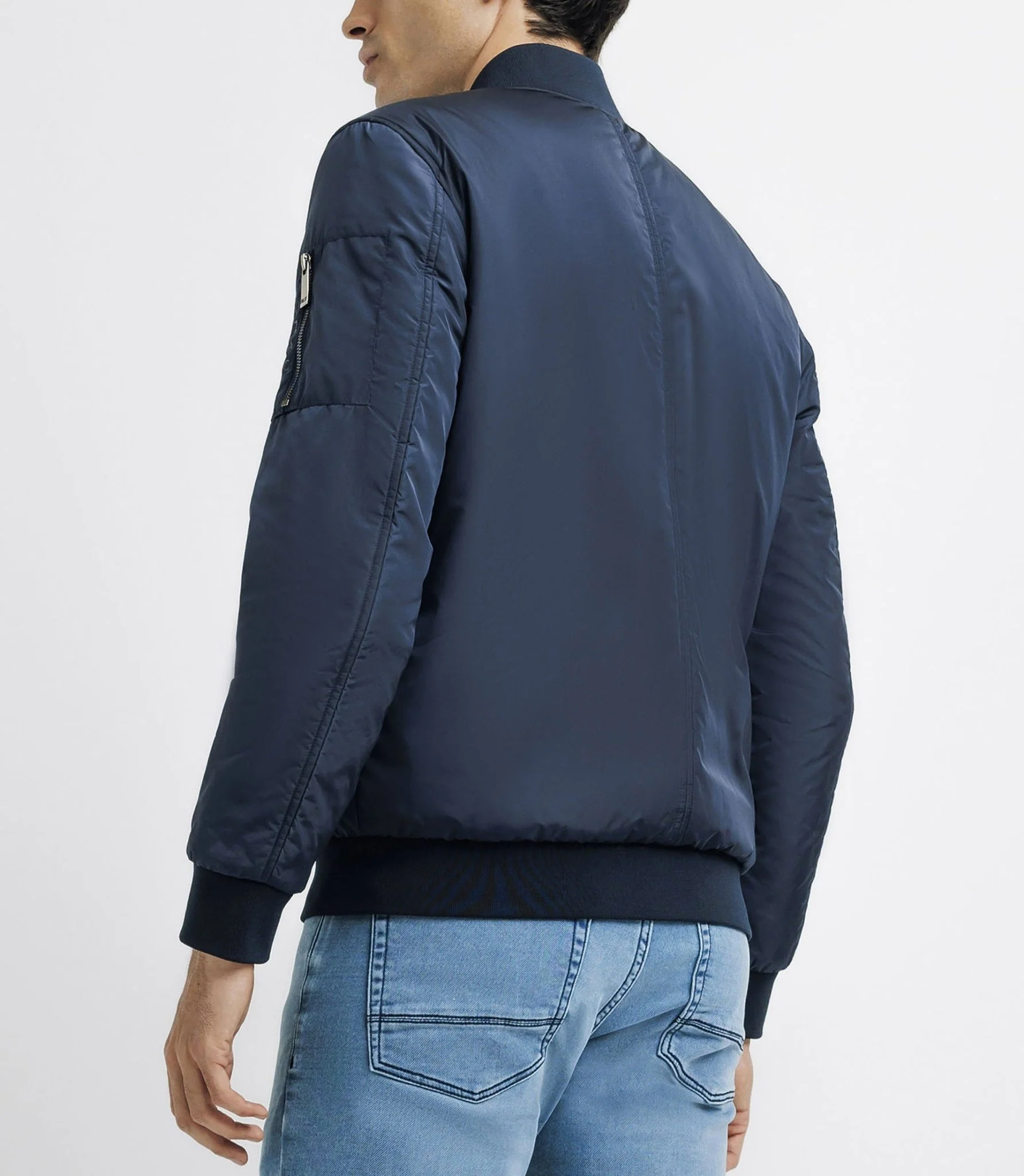 Blouson en tissu recyclé marine – Image 3