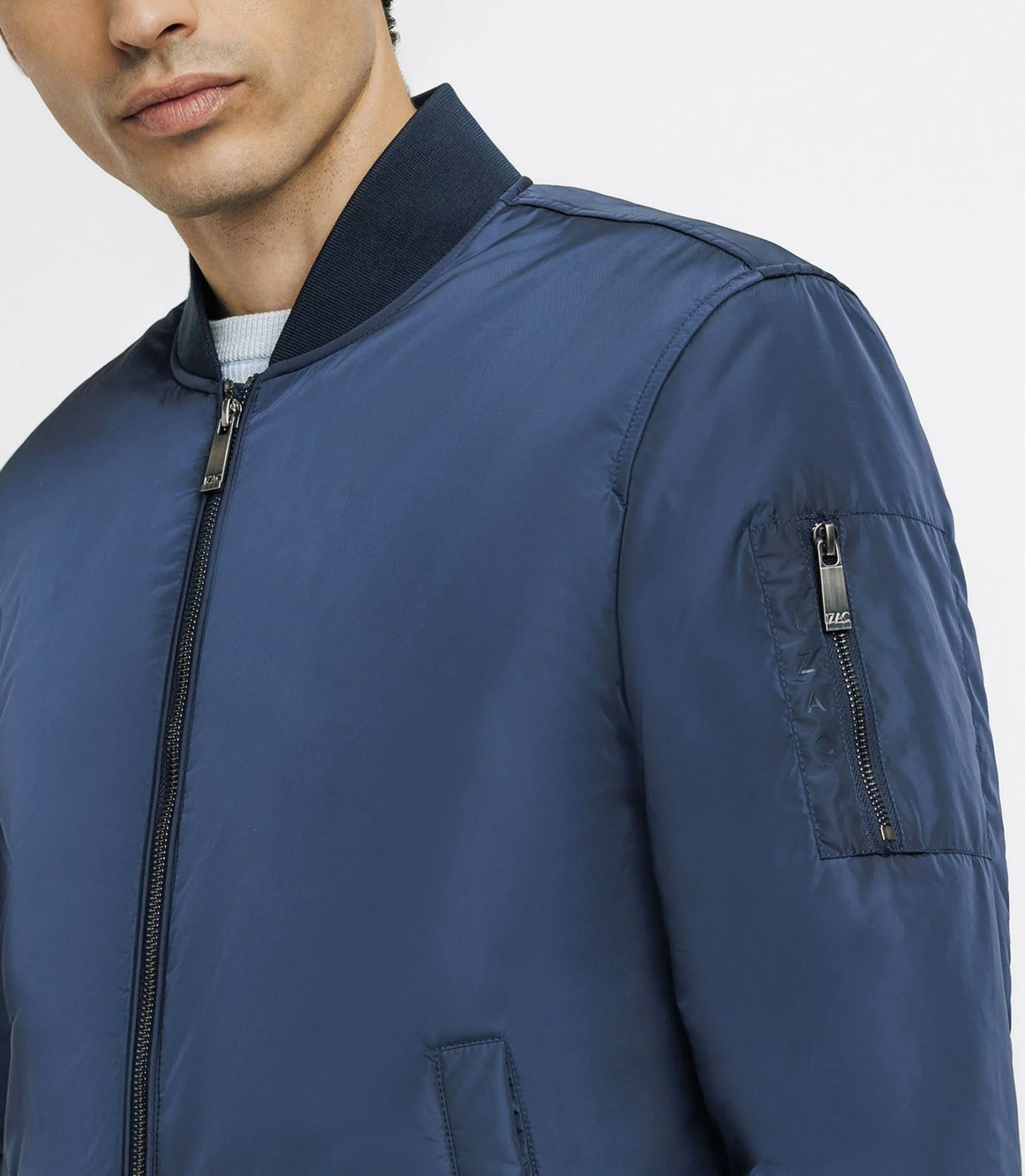 Blouson en tissu recyclé marine – Image 4