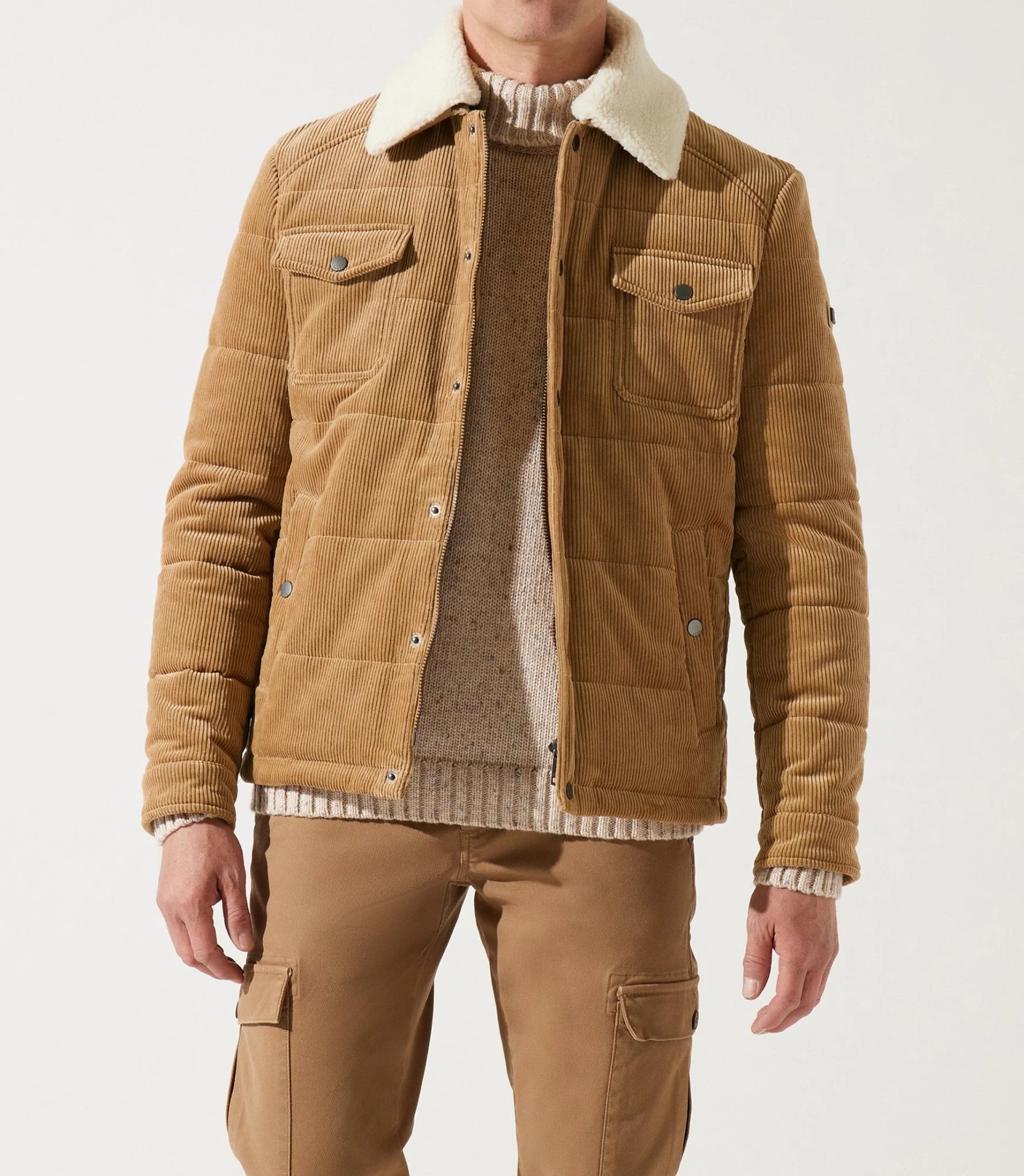 Blouson velours matelasse beige MANI – Image 2