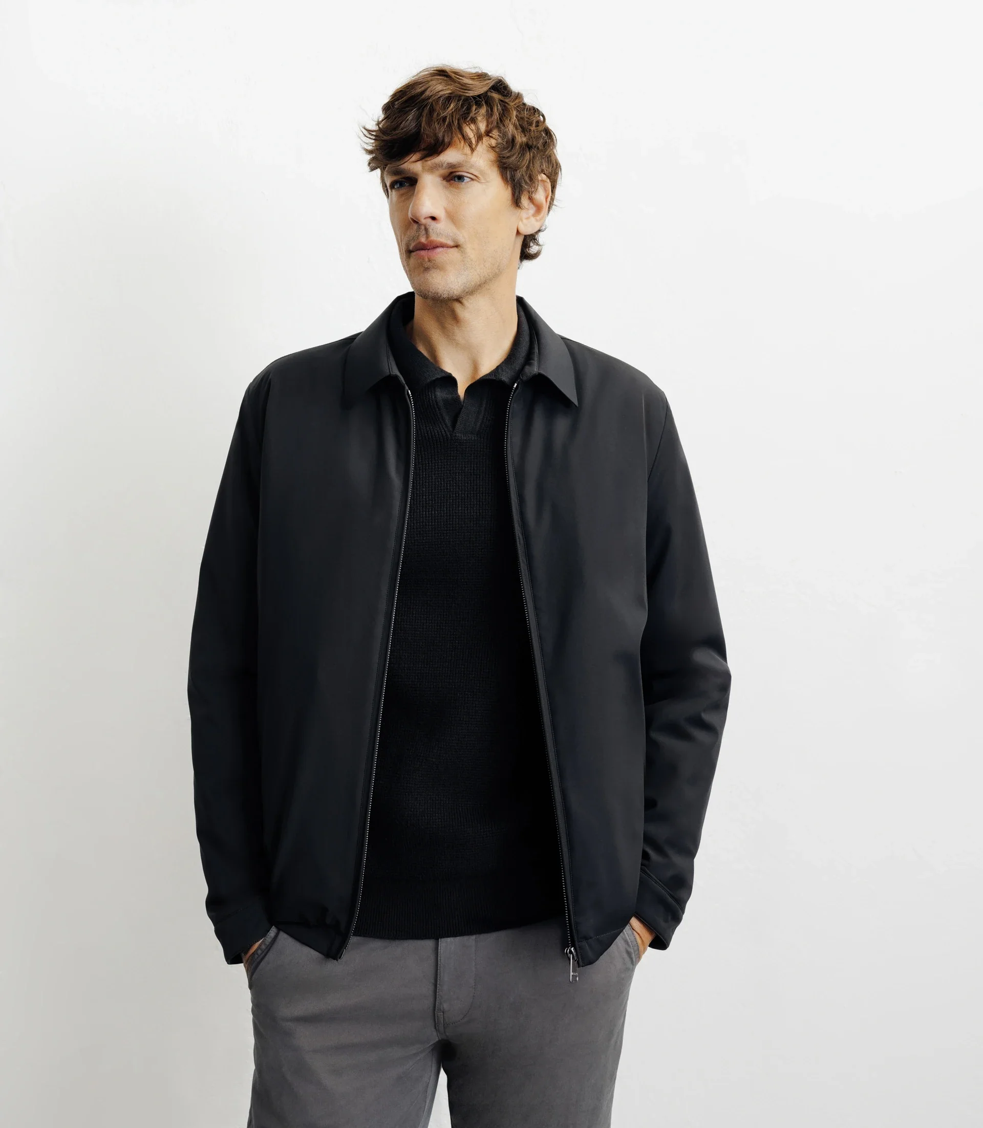 Blouson col chemise noir