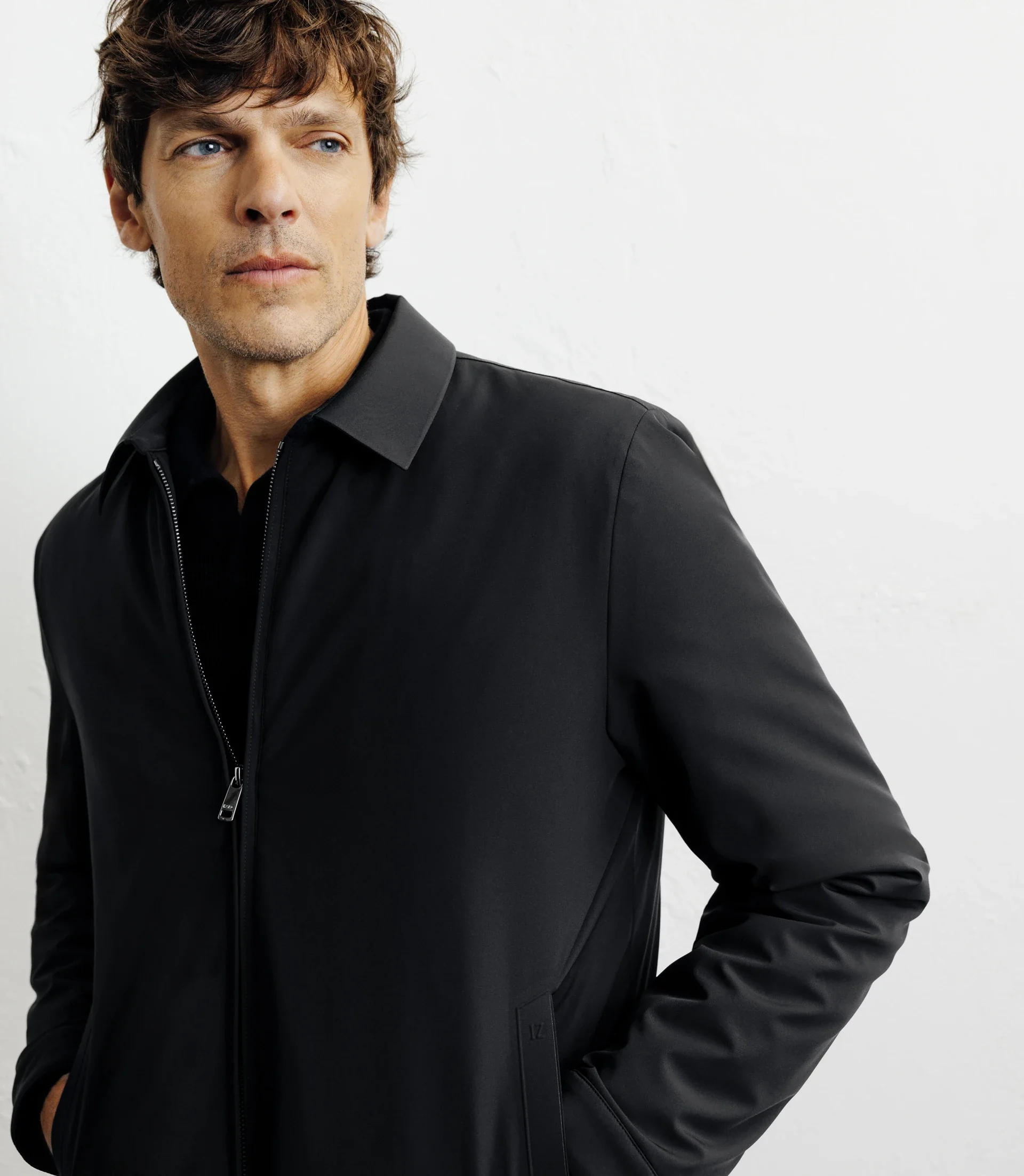 Blouson col chemise noir – Image 2