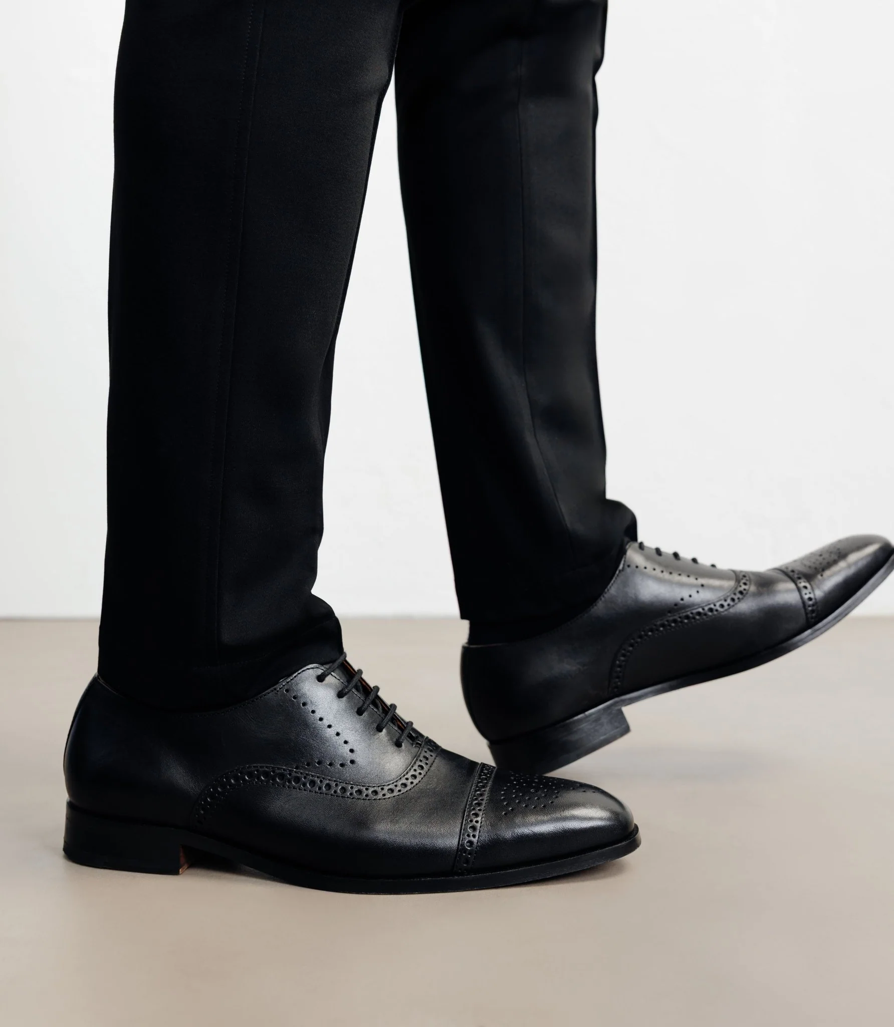 Chaussures derby en cuir noir