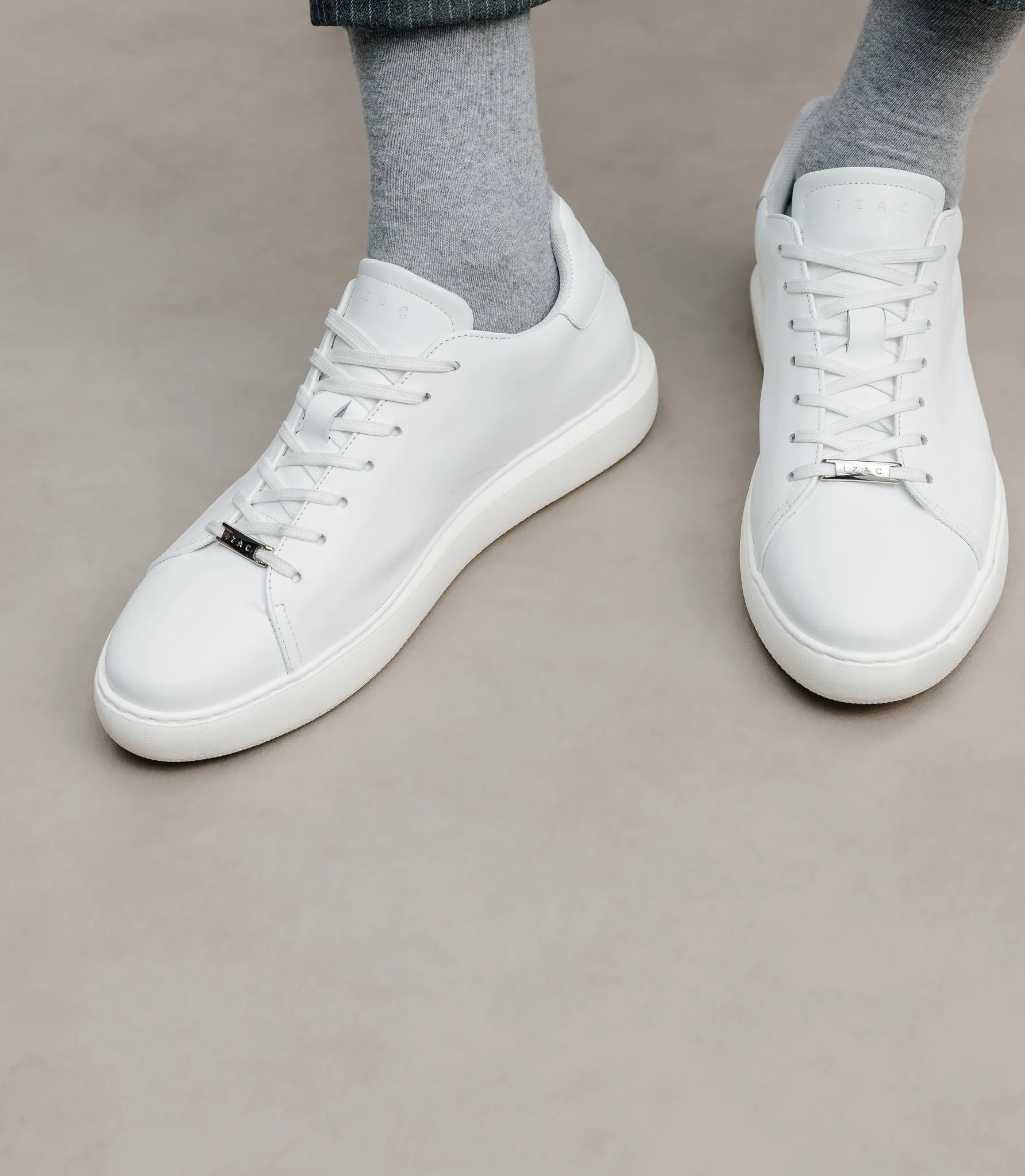 Chaussures sneakers en cuir blanches