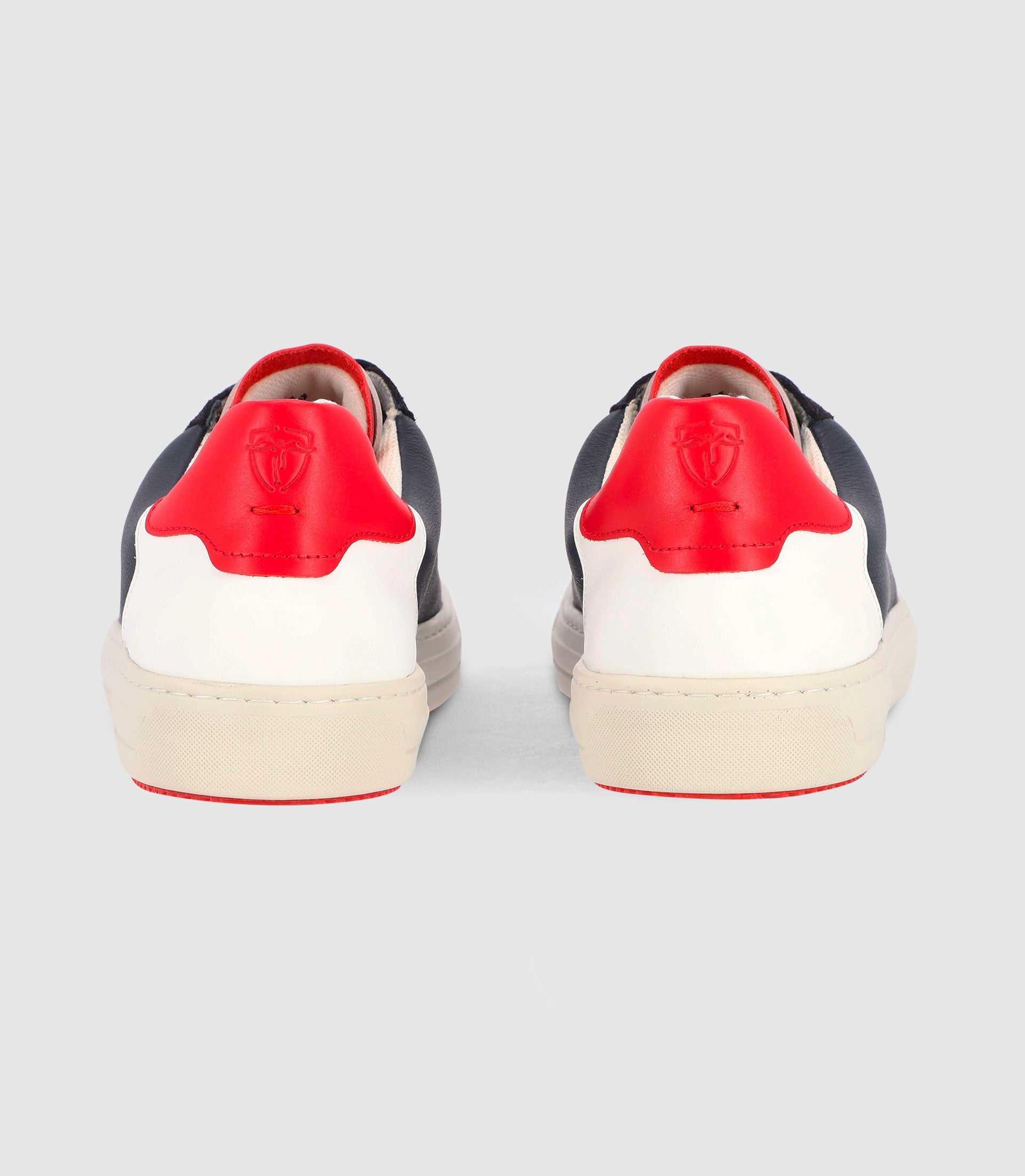 Sneakers en cuir avec blason marine – Image 2
