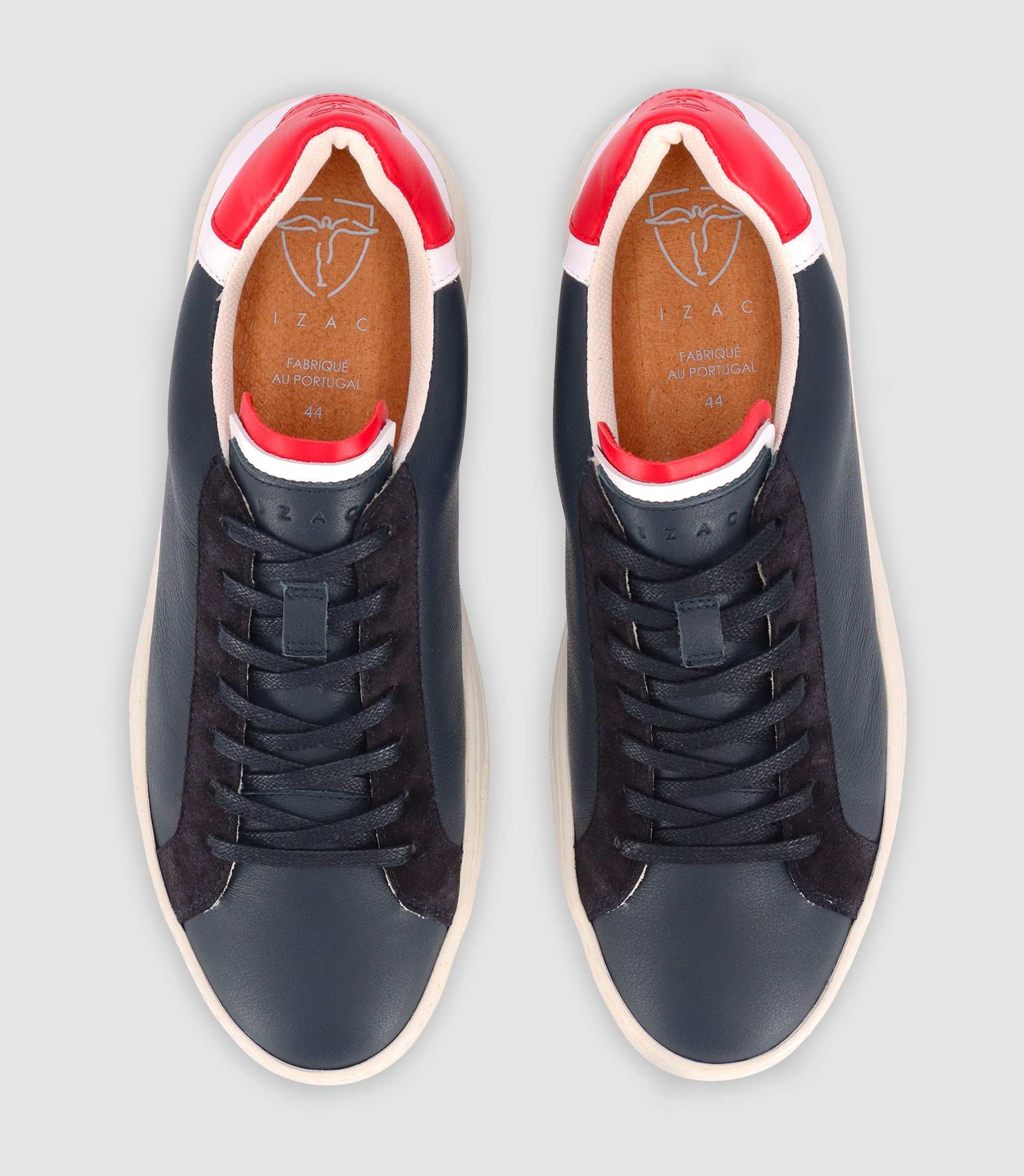 Sneakers en cuir avec blason marine – Image 4