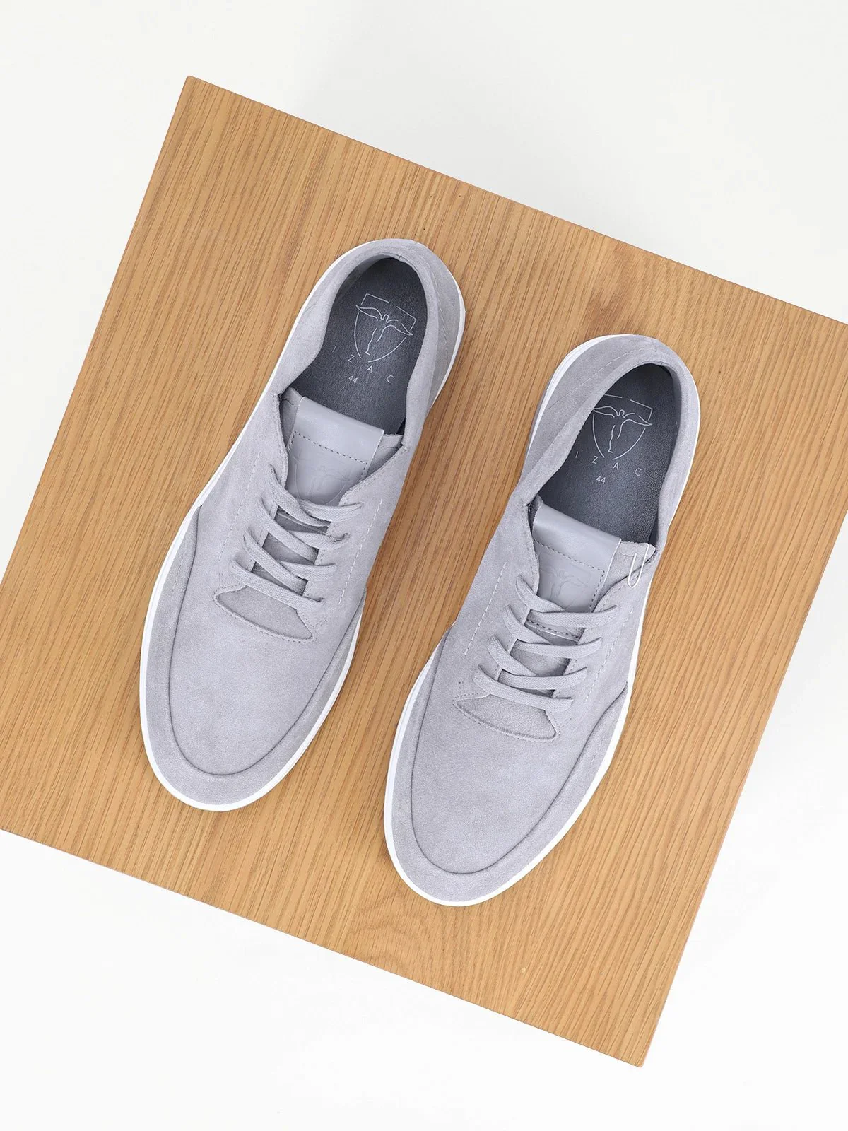 Chaussures baskets montantes en cuir gris – Image 5