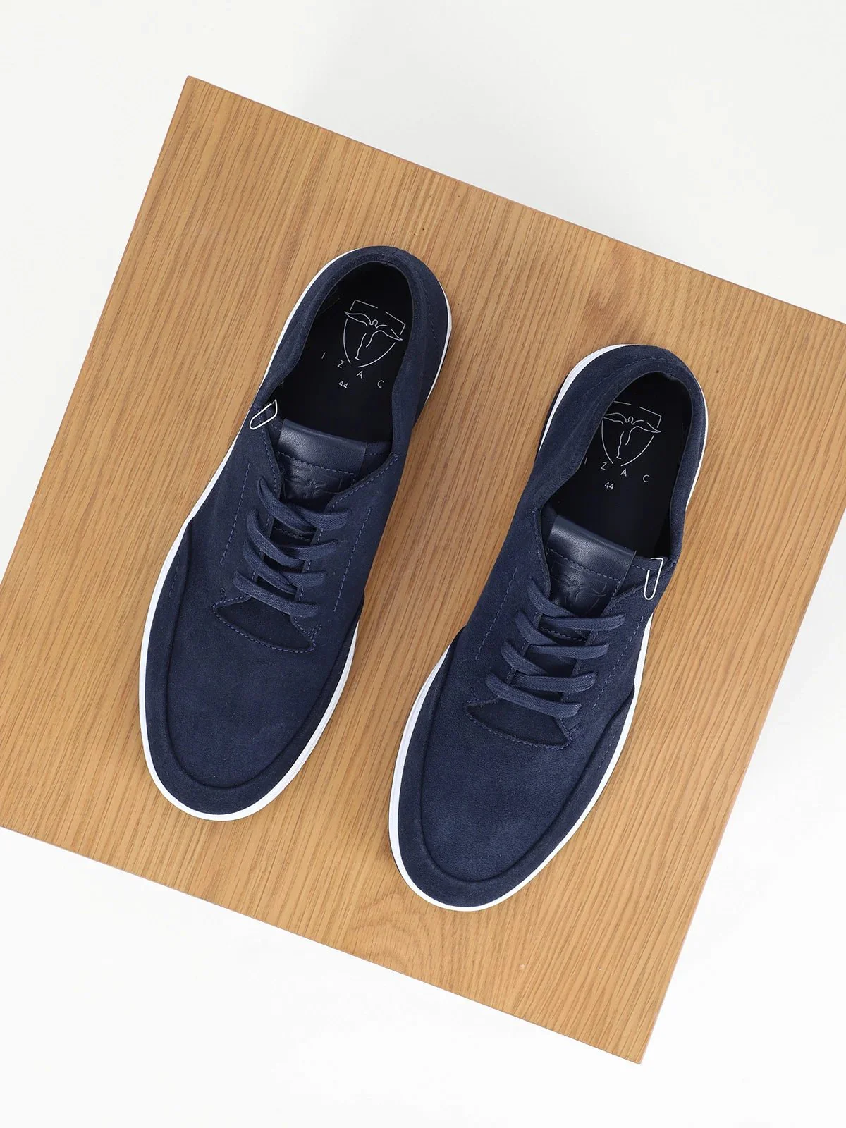 Chaussures baskets montantes en cuir marine – Image 5