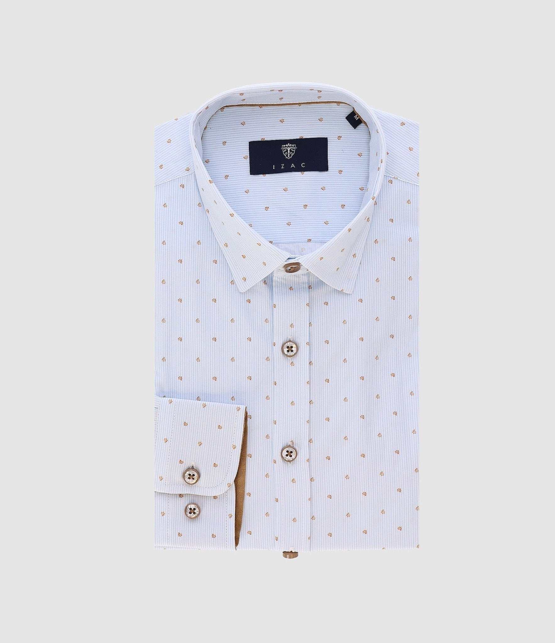 Chemise à coudières blanc et camel JORGEBT