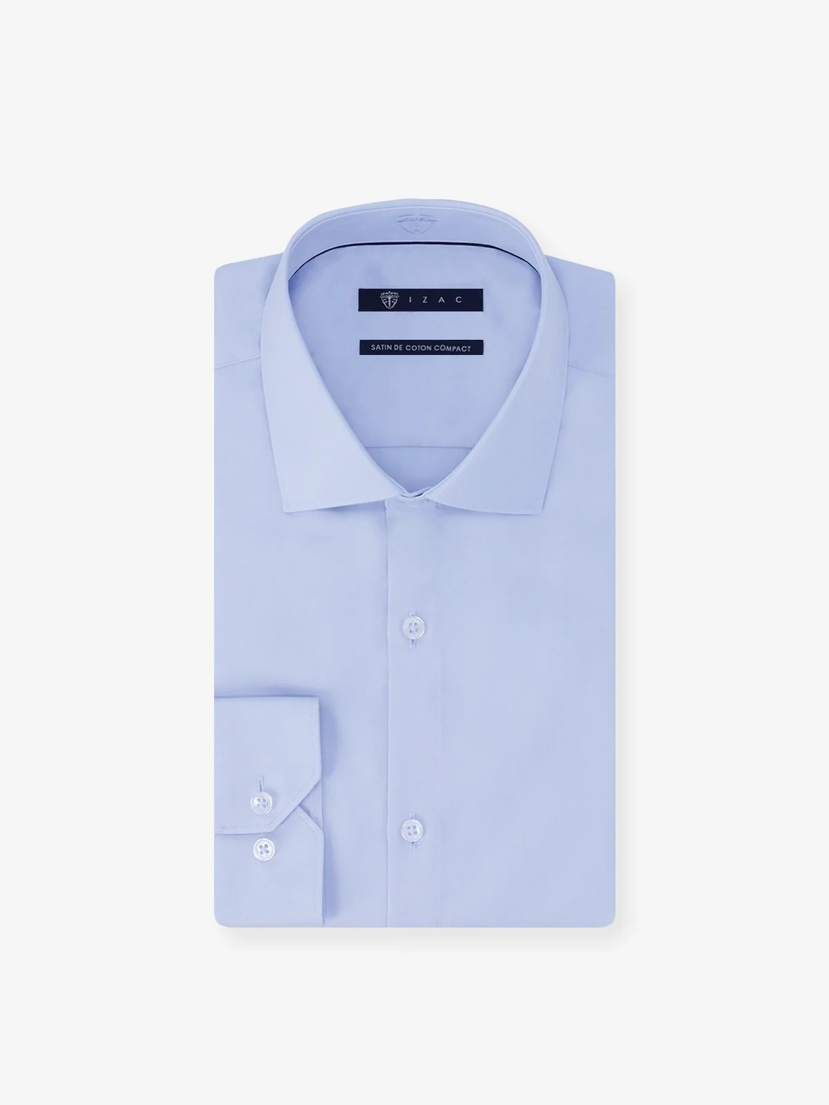 Chemise ville satin de coton ciel