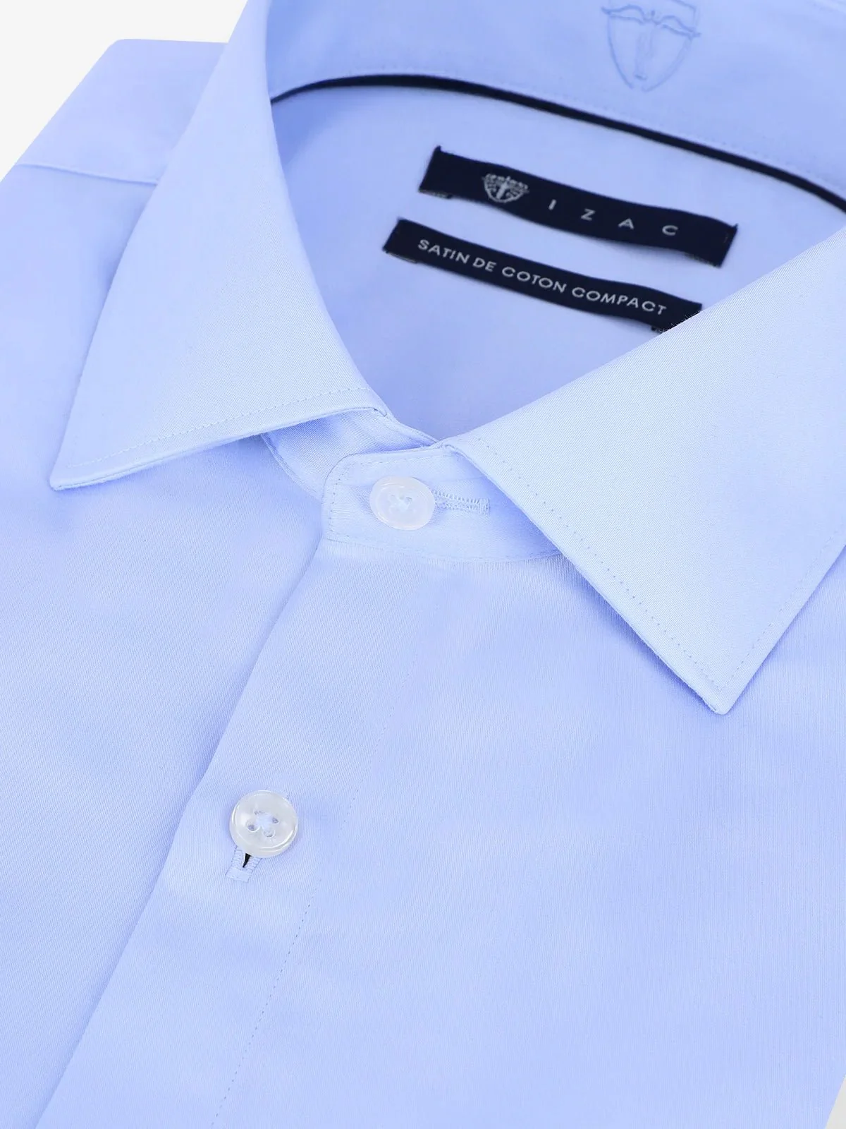 Chemise ville satin de coton ciel – Image 2