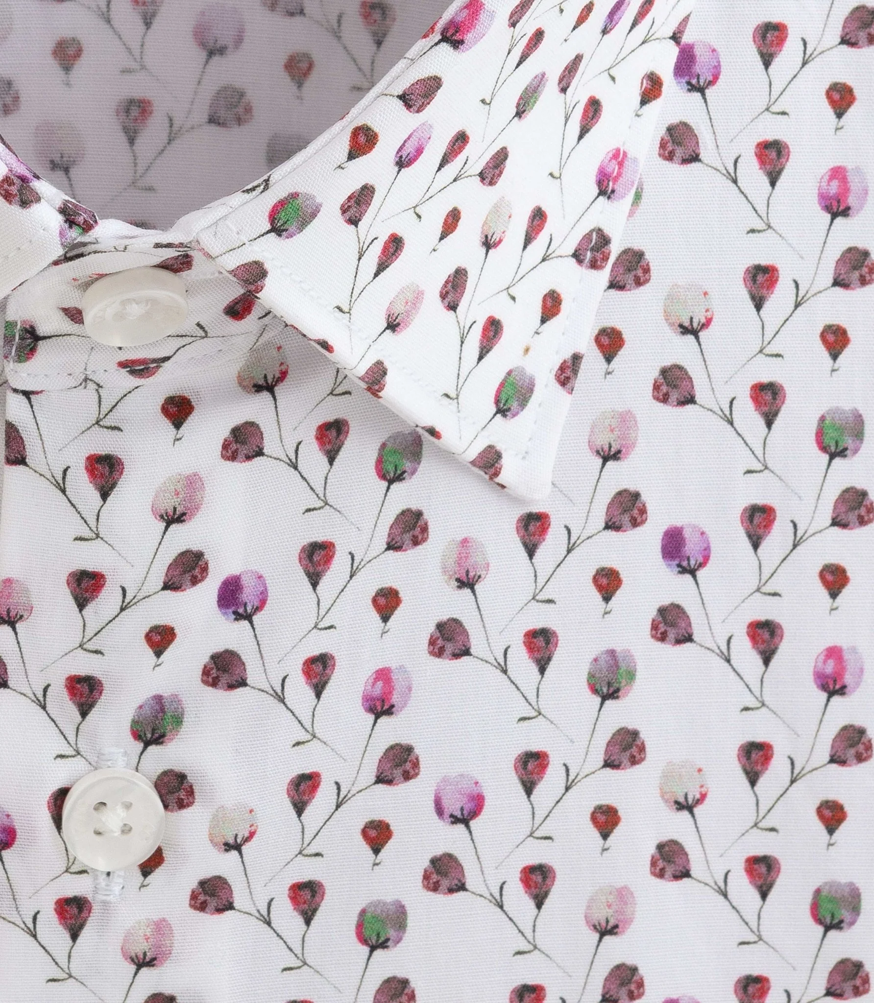 Chemise à imprimé floral blanc-bordeaux "Demis" – Image 2