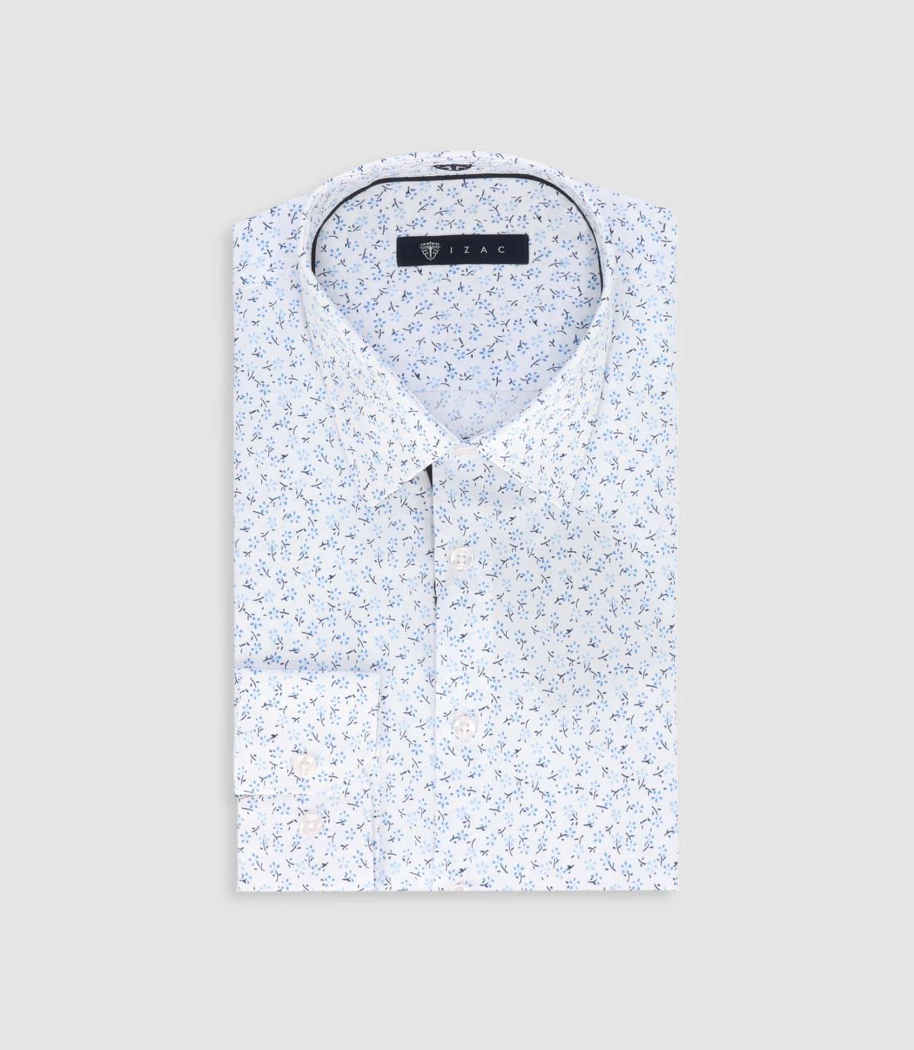 Chemise slim à imprimé floral bleu MADECOUT