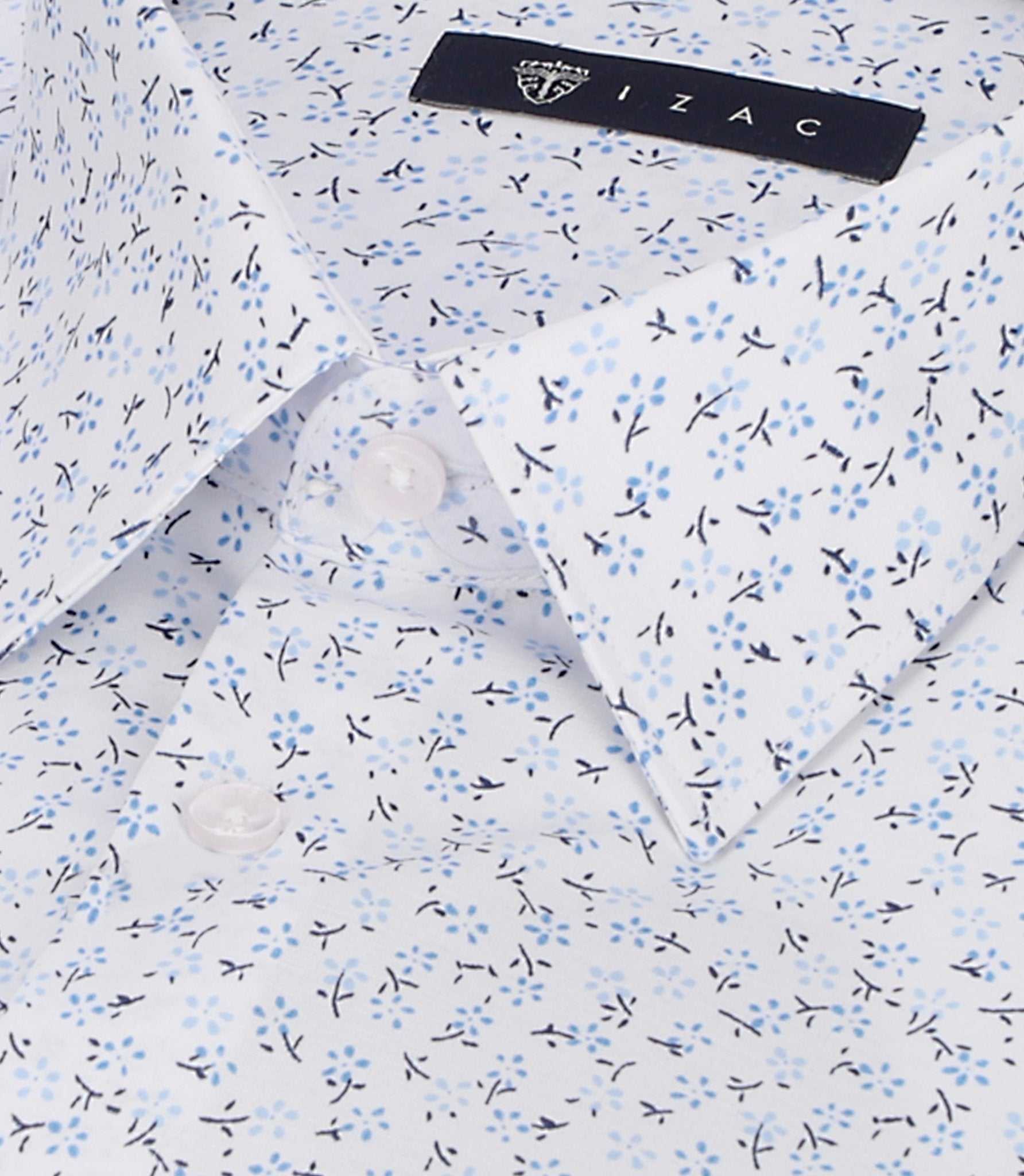 Chemise slim à imprimé floral bleu MADECOUT – Image 2