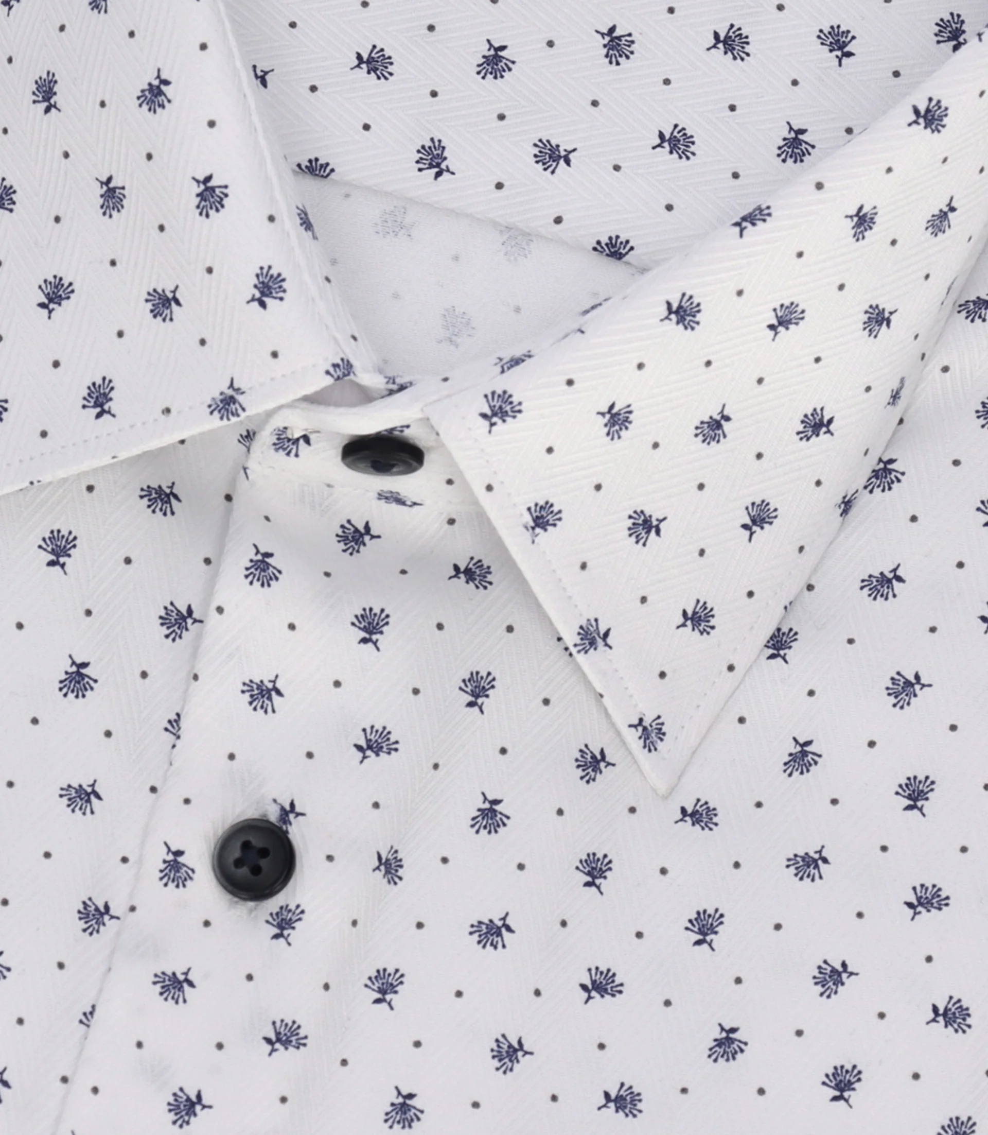Chemise à imprimé micro motifs blanc et marine MATT – Image 2