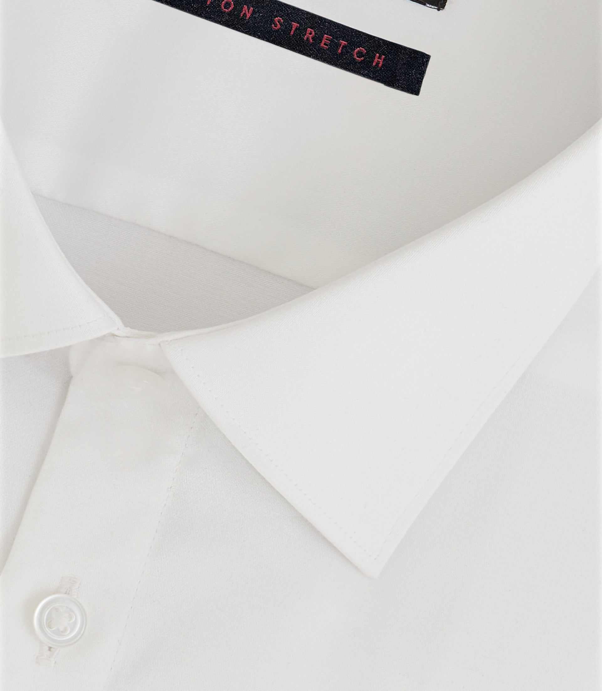 Chemise regular en satin stretch blanche SASTRETCHBASIC – Image 2