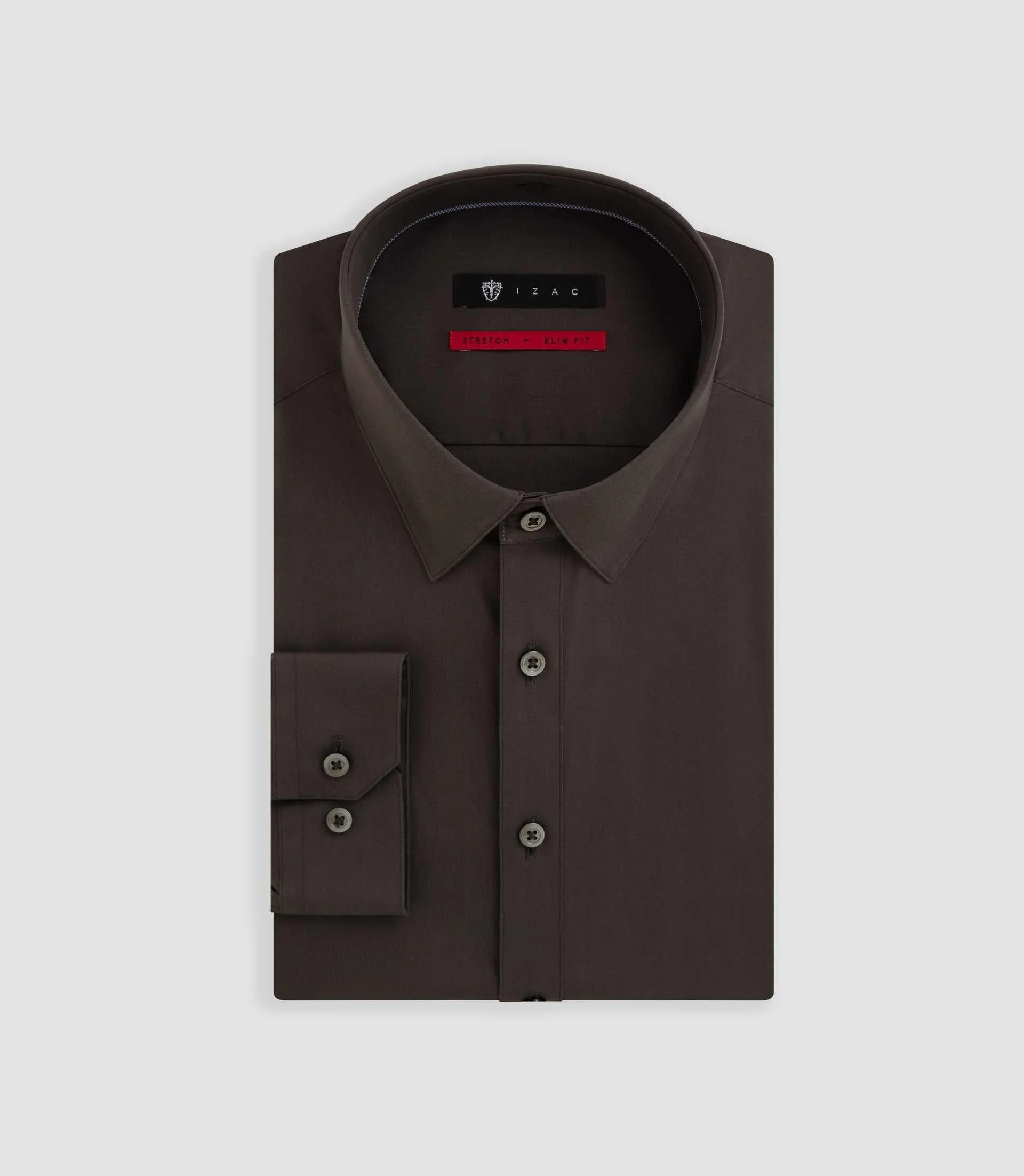 Chemise coton stretch kaki foncé "Malte" – Image 3