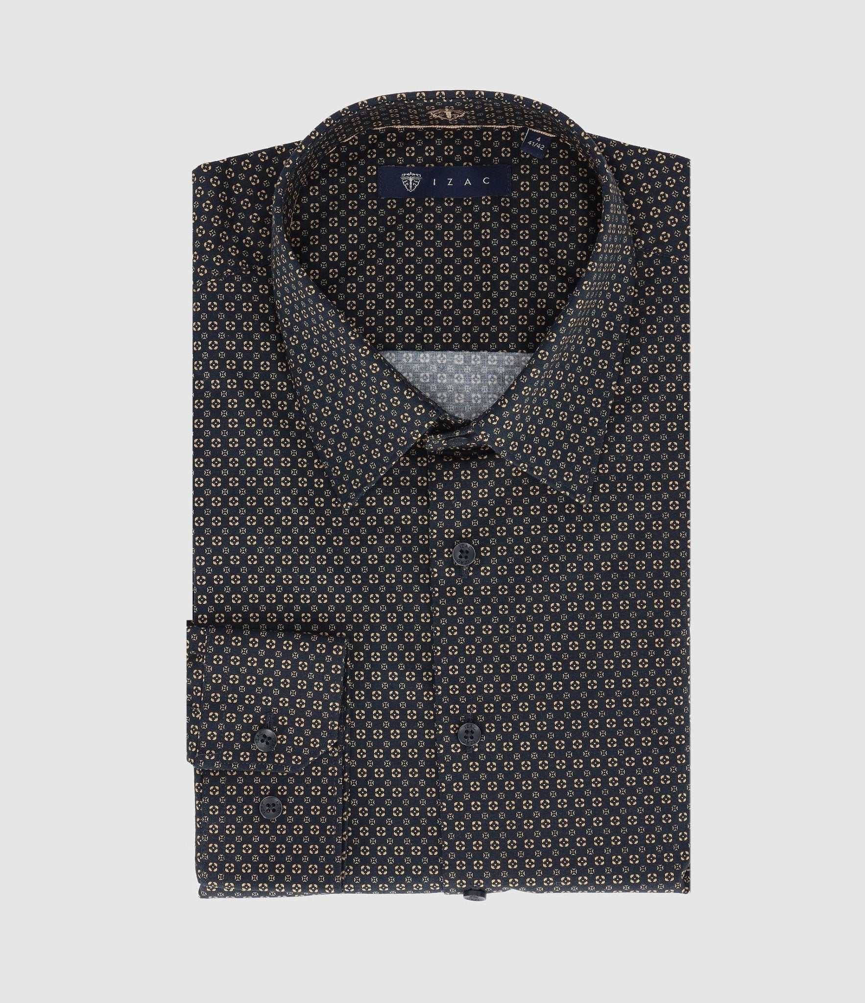 Chemise imprimée marine camel PAULBT