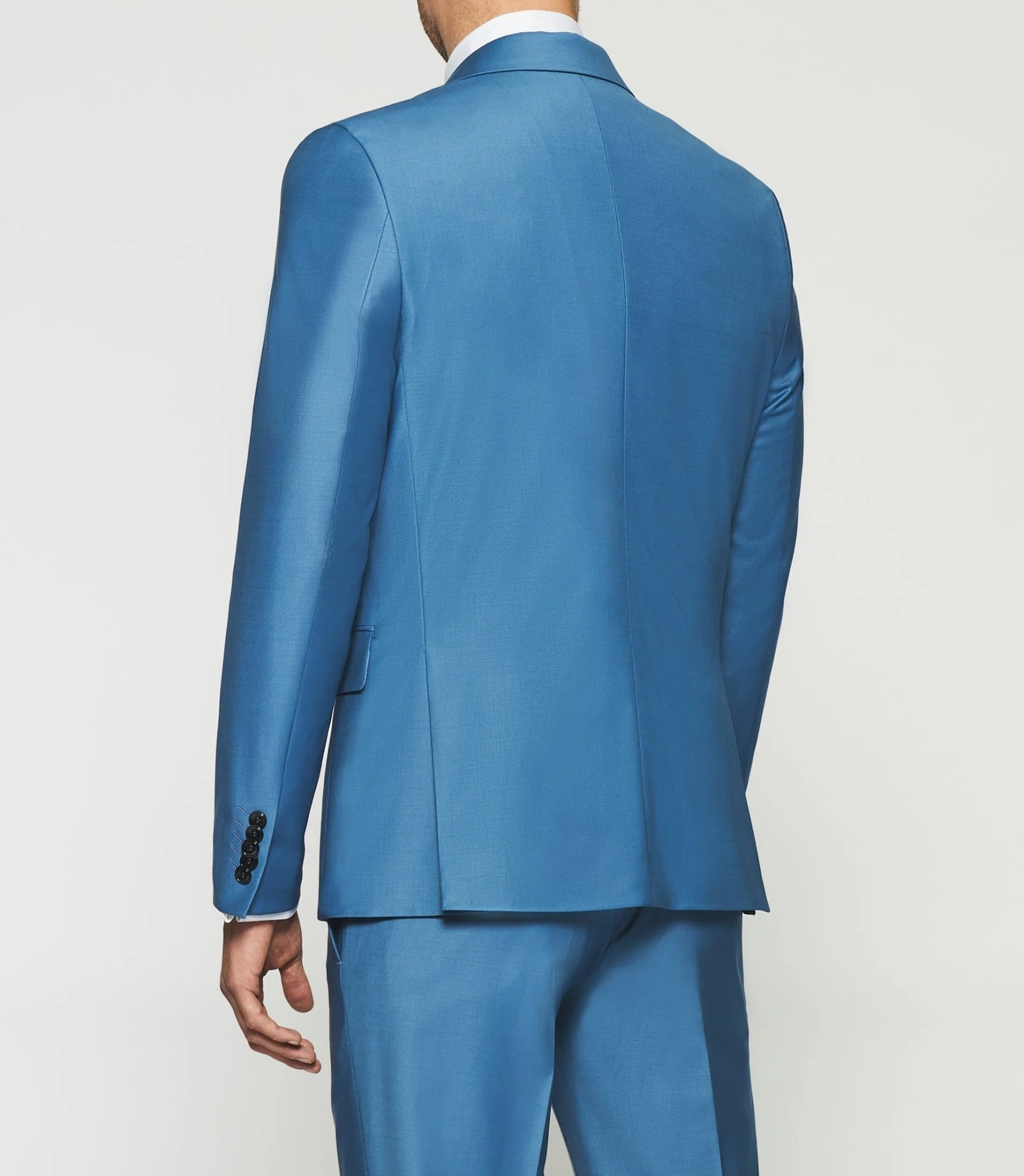 Costume 2 boutons en laine bleu clair FAVORI – Image 4