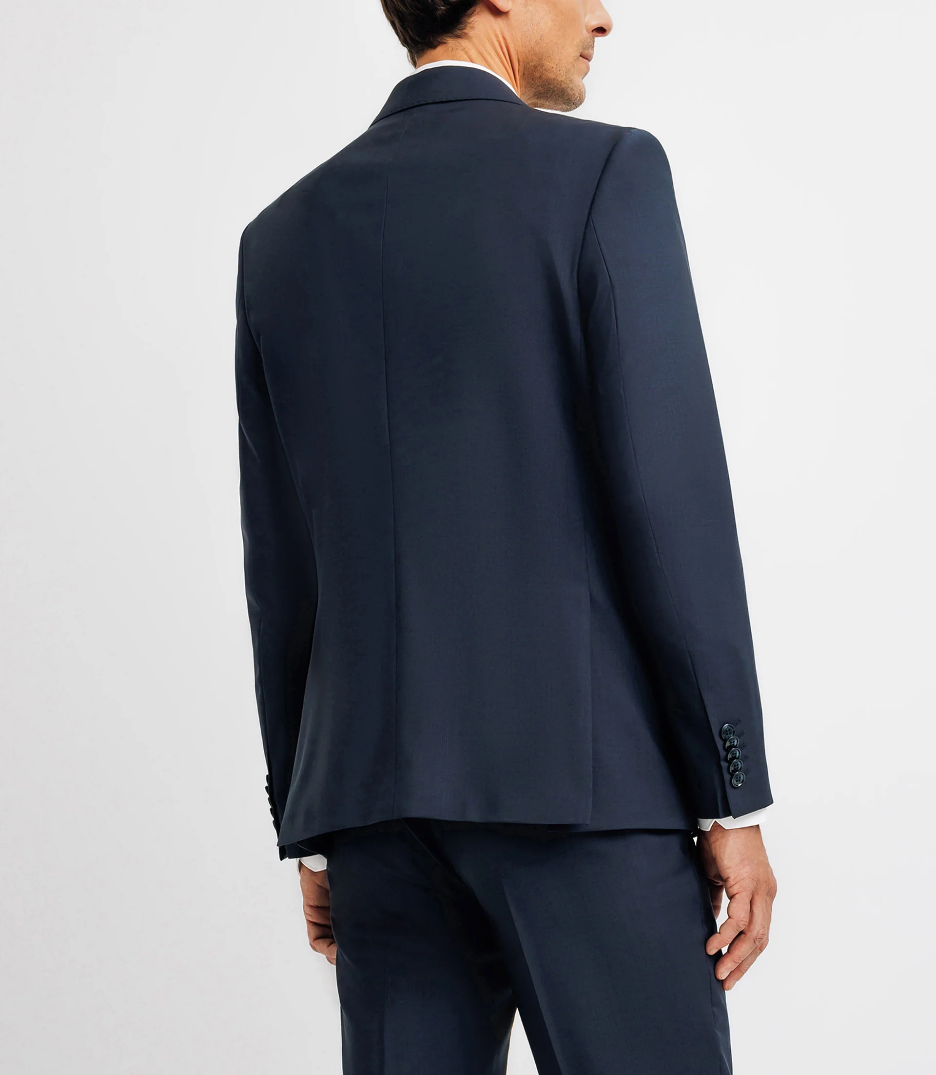 Costume 2 boutons en laine bleu marine – Image 4