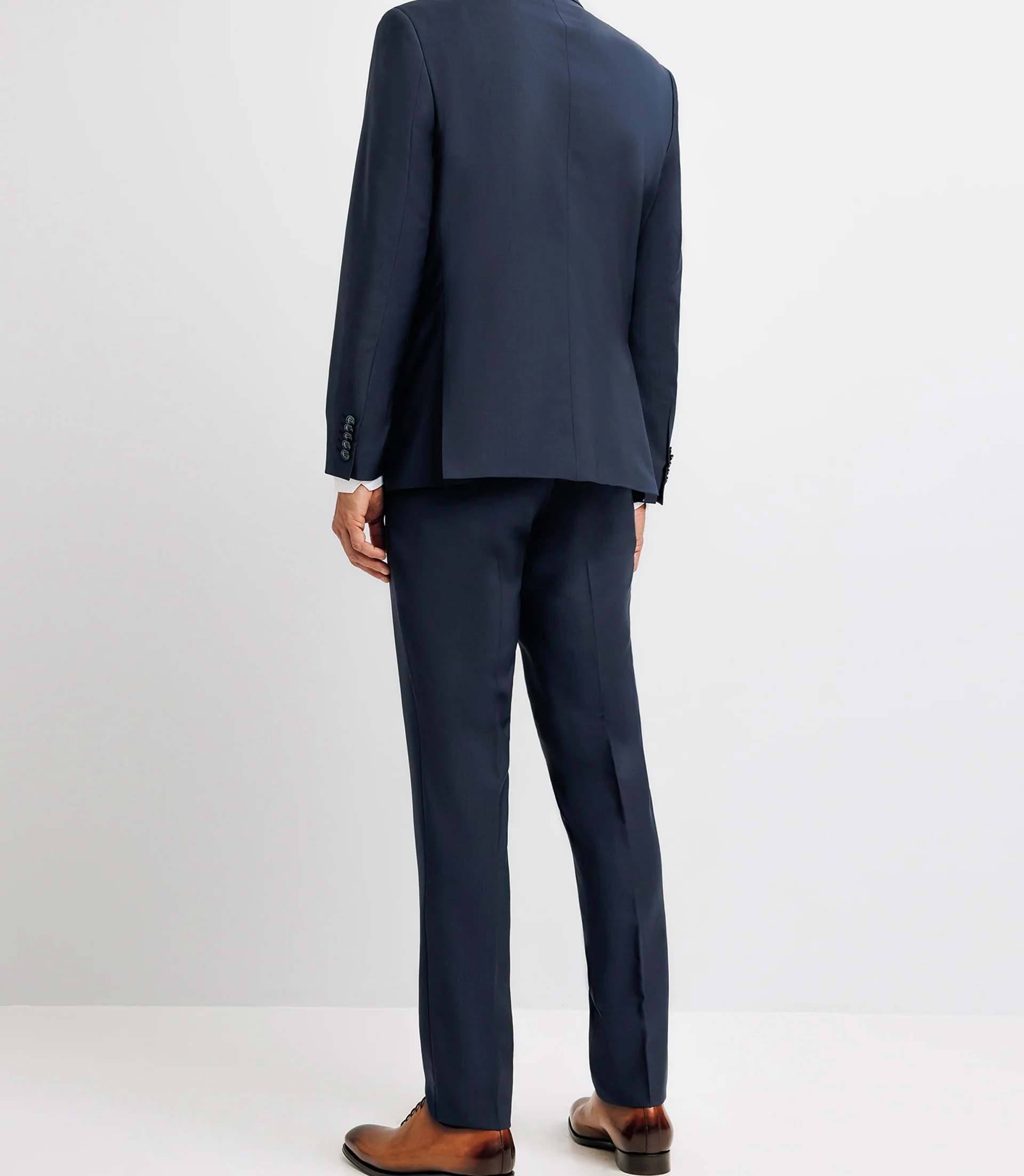 Costume 2 boutons en laine bleu marine – Image 5