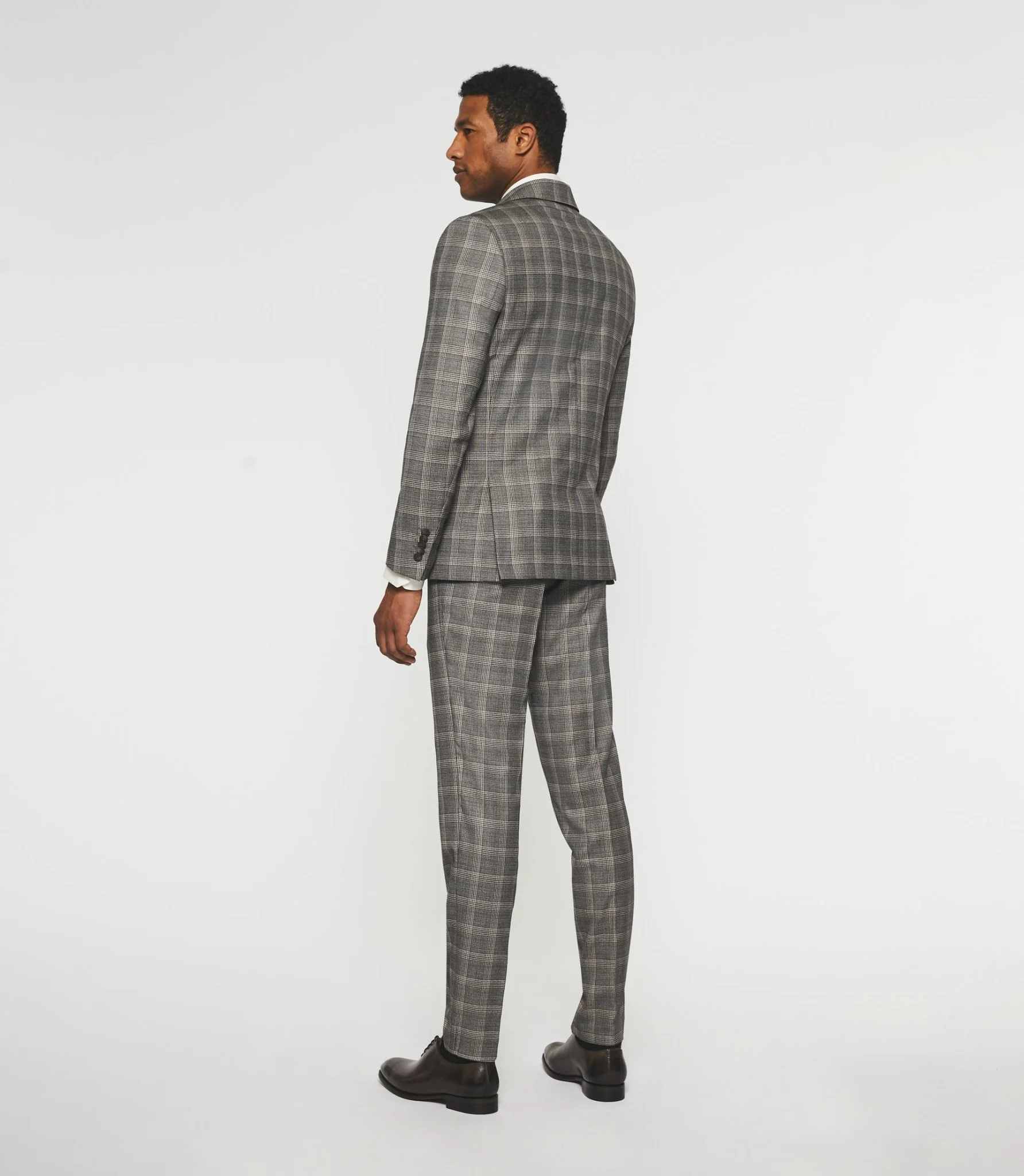 Costume 2 boutons à carreaux gris beige LYS – Image 4