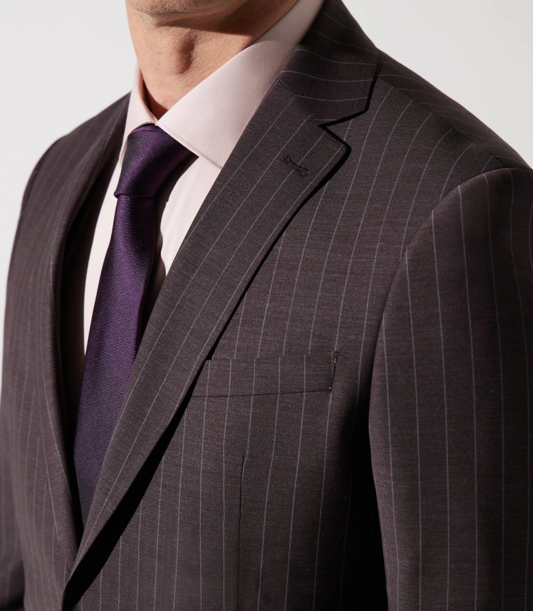 Costume 2 boutons à rayures bordeaux LUGANO – Image 2