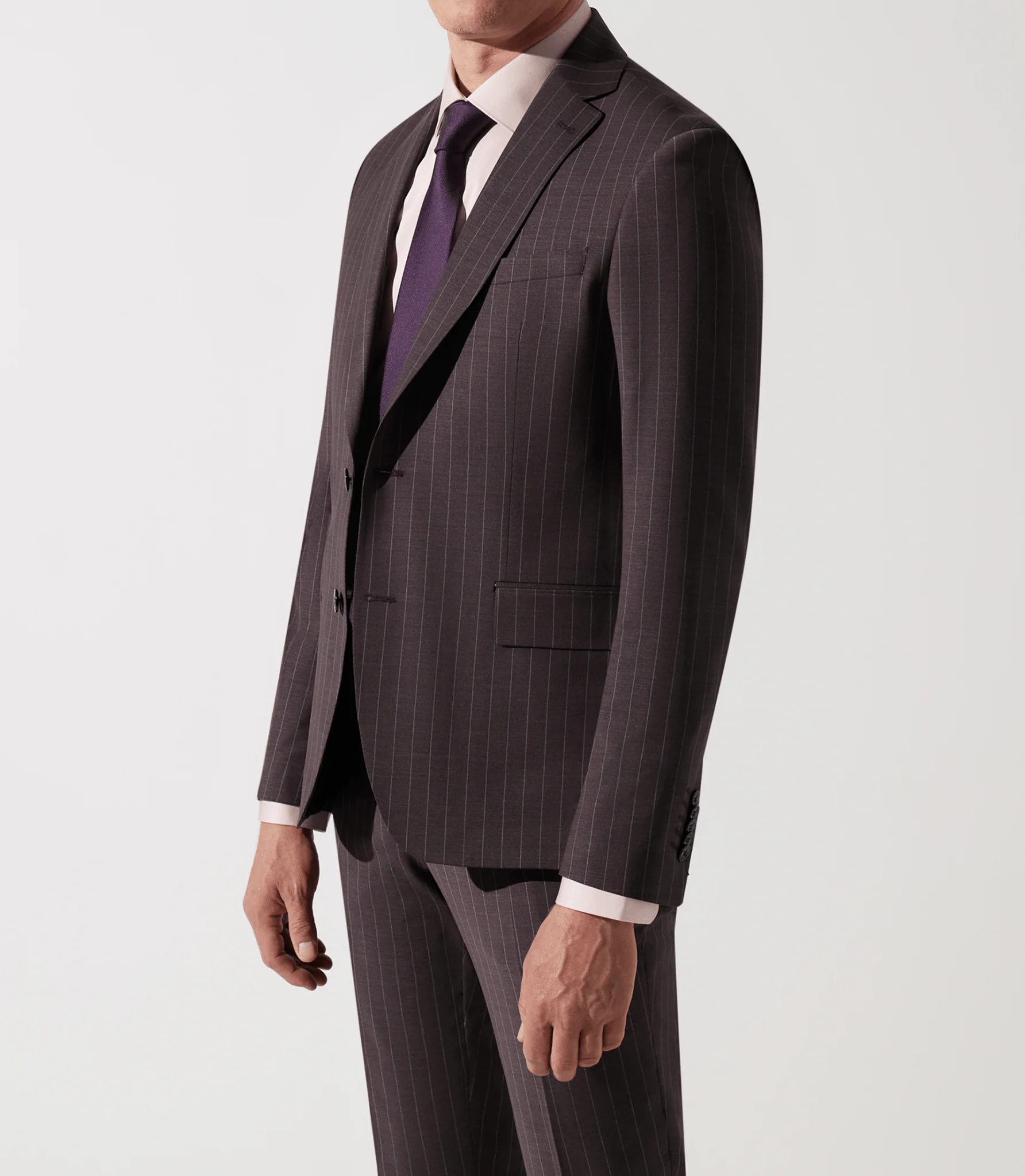 Costume 2 boutons à rayures bordeaux LUGANO – Image 3