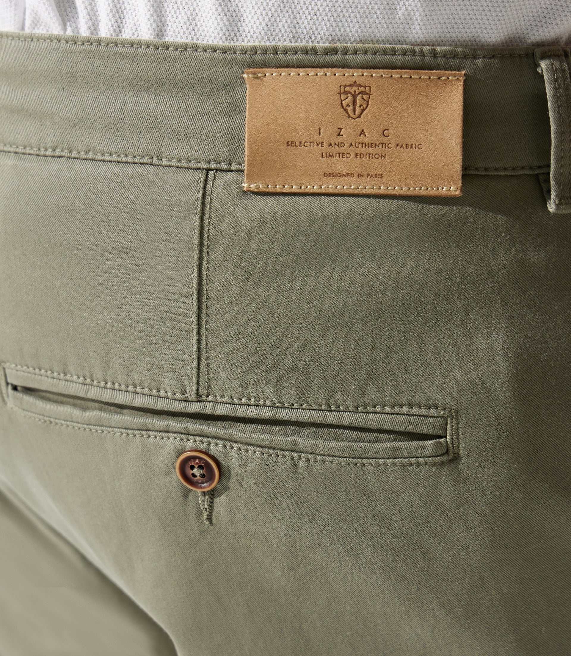 Pantalon en coton stretch kaki PACHELORBT – Image 4