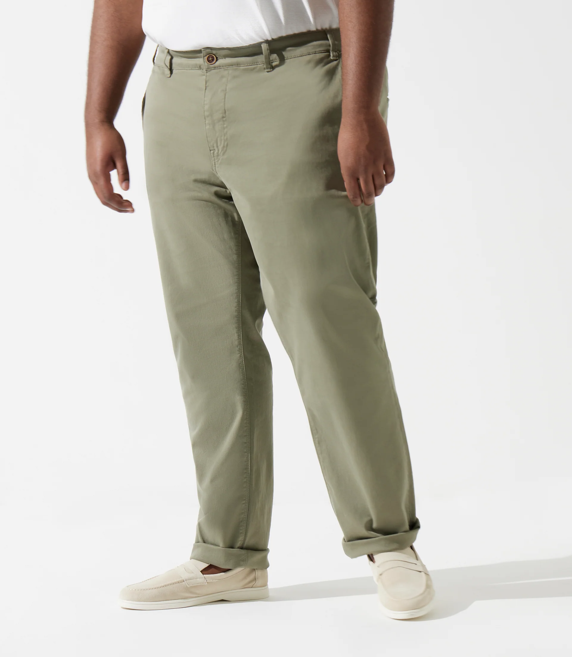 Pantalon en coton stretch kaki PACHELORBT