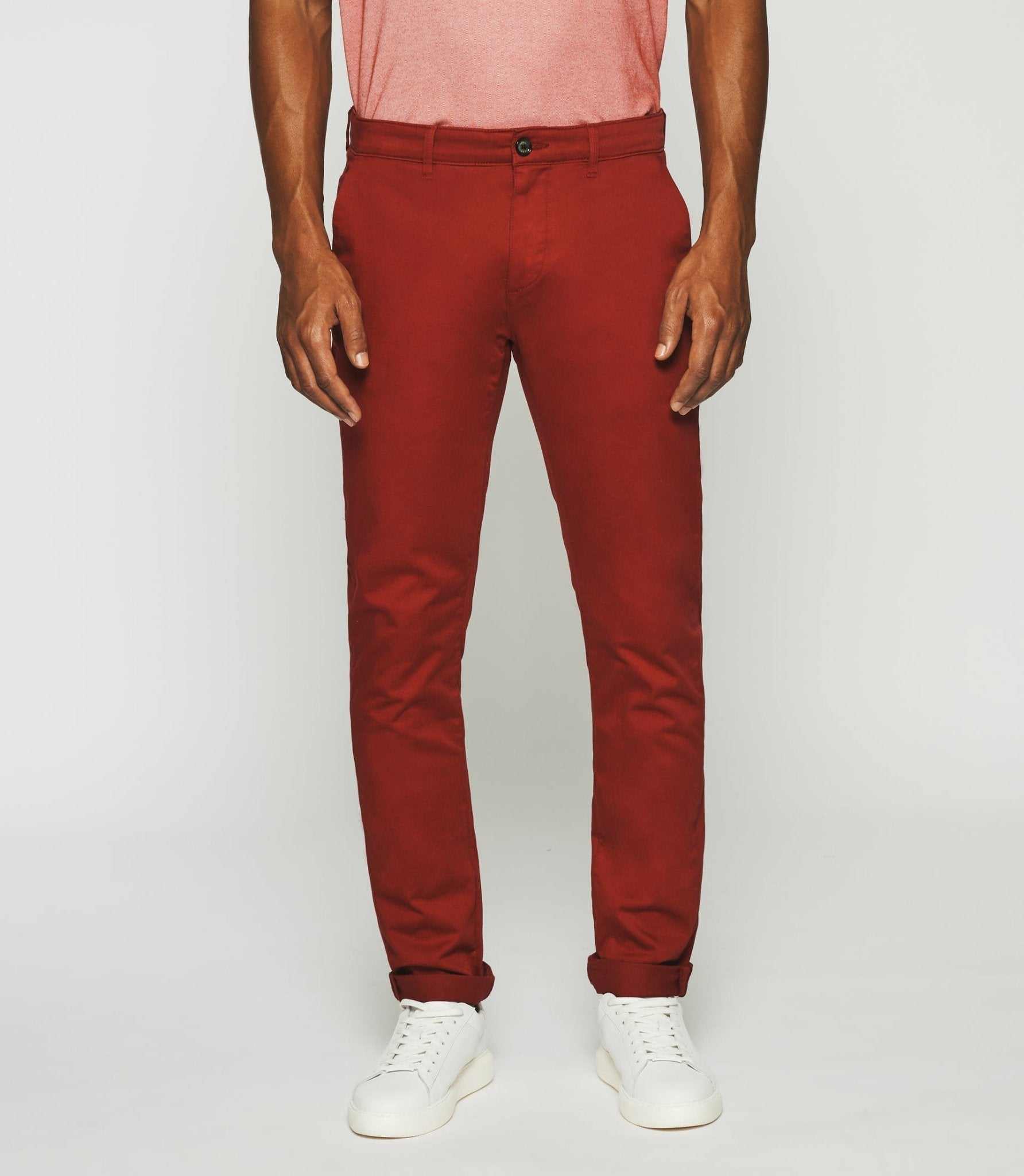 Pantalon chino slim rouge PANAMA