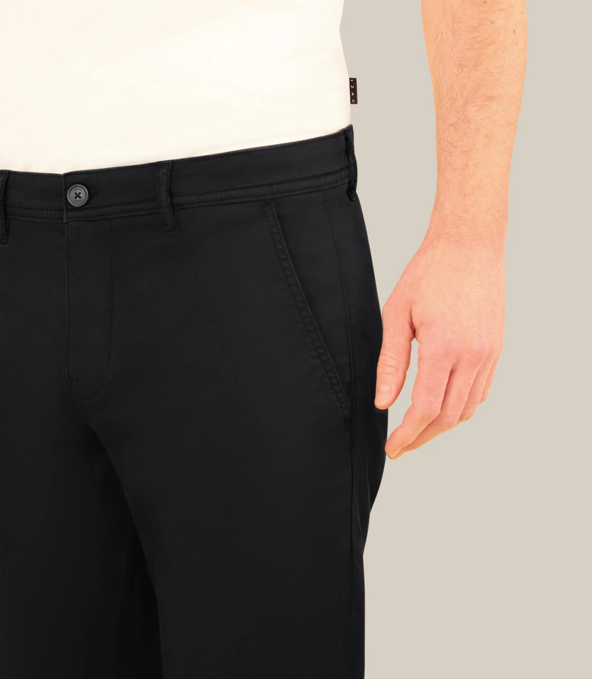 Pantalon coton stretch noir – Image 2