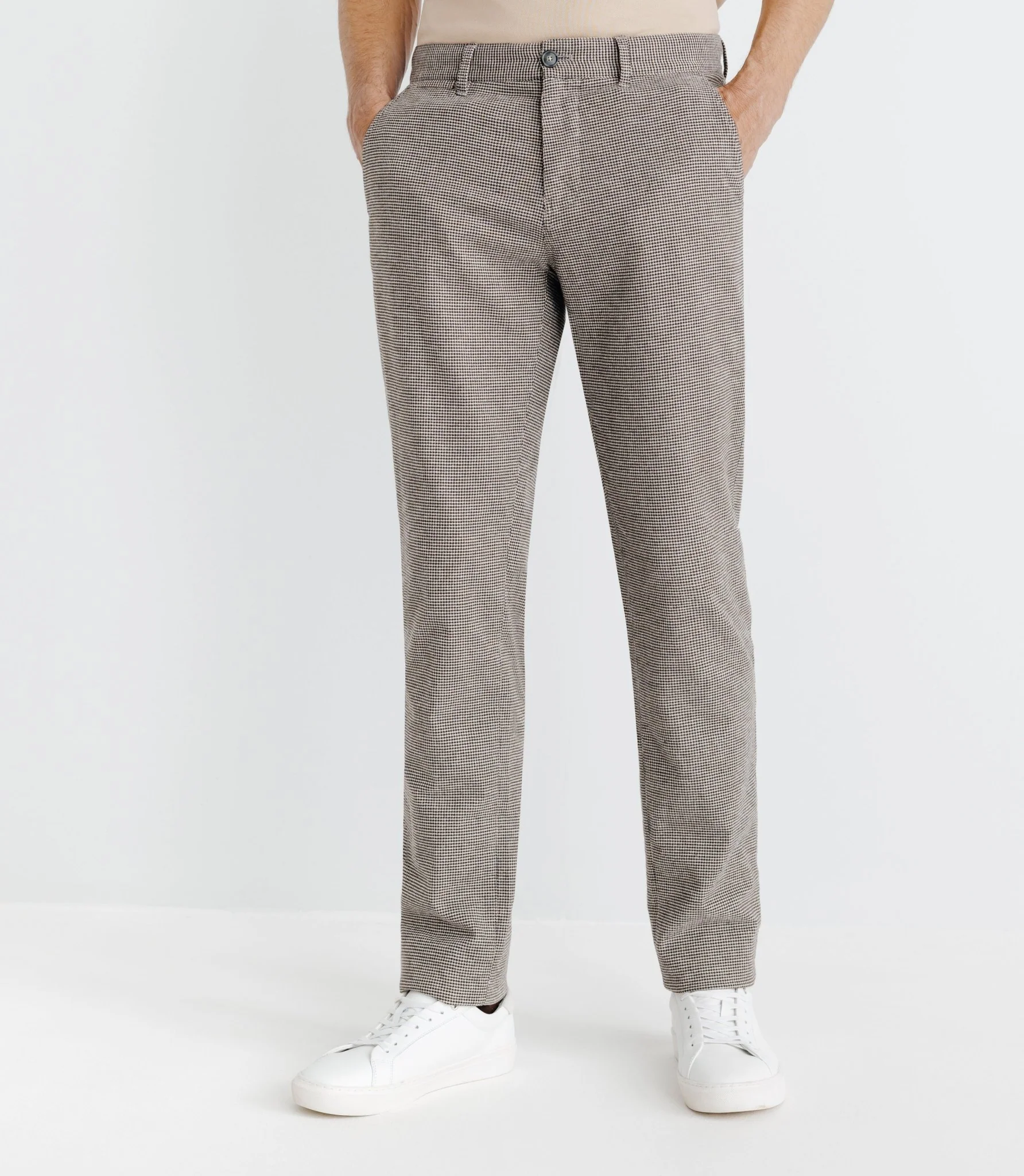 Pantalon pied de puce marron