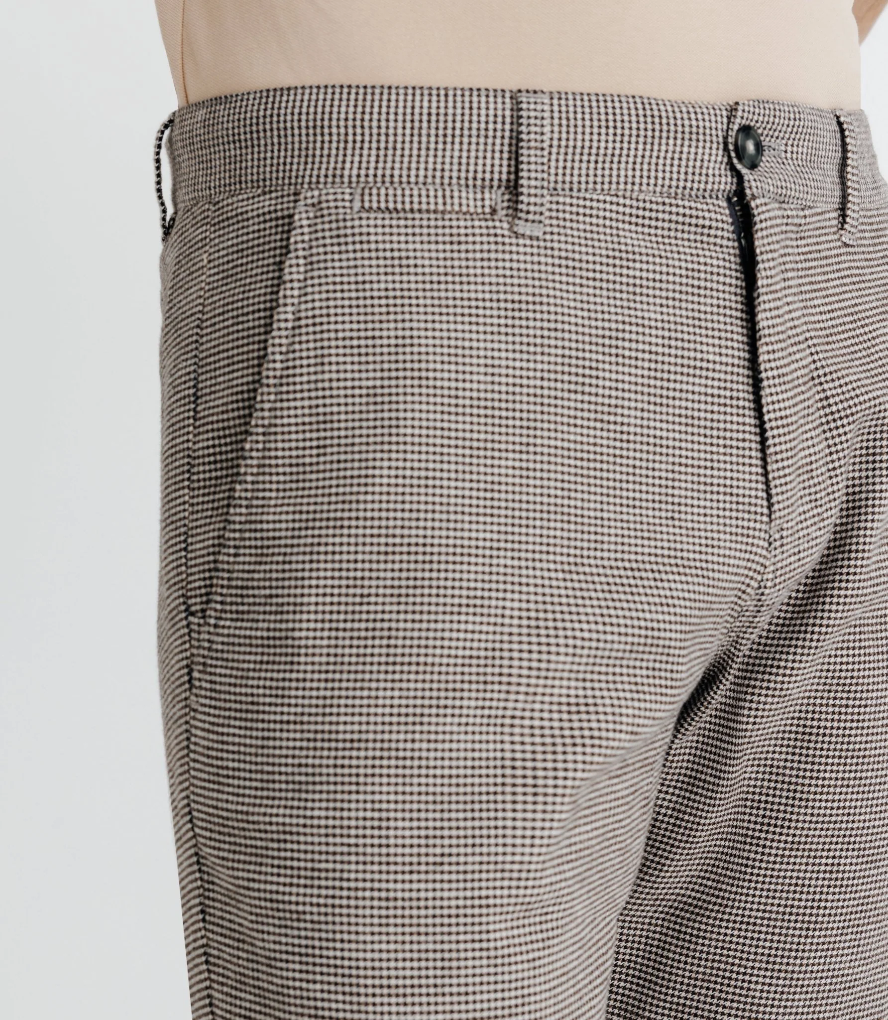 Pantalon pied de puce marron – Image 2