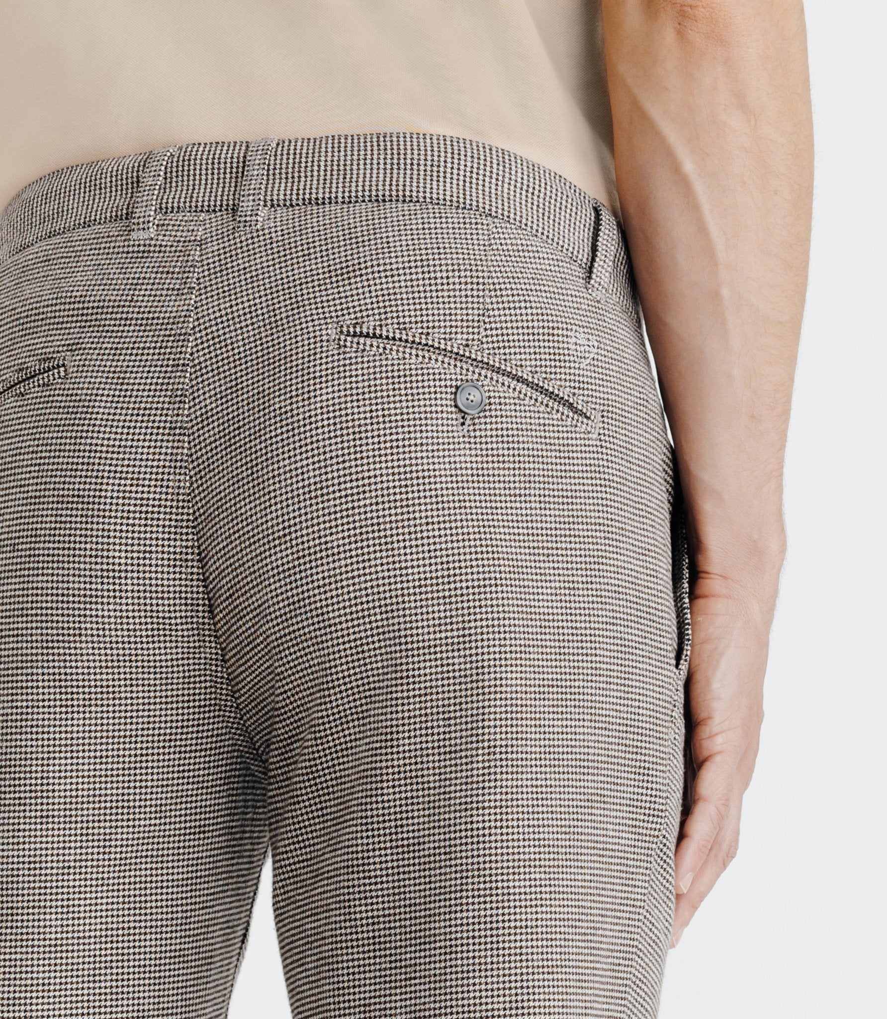 Pantalon pied de puce marron – Image 5